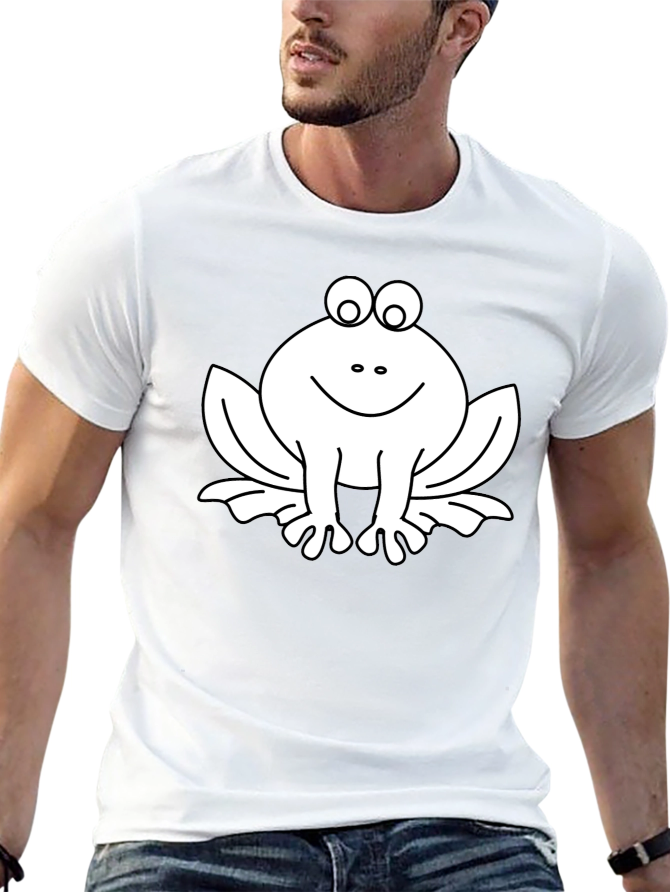 Funny Frog Graphic Tee - Black Cotton T-Shirt