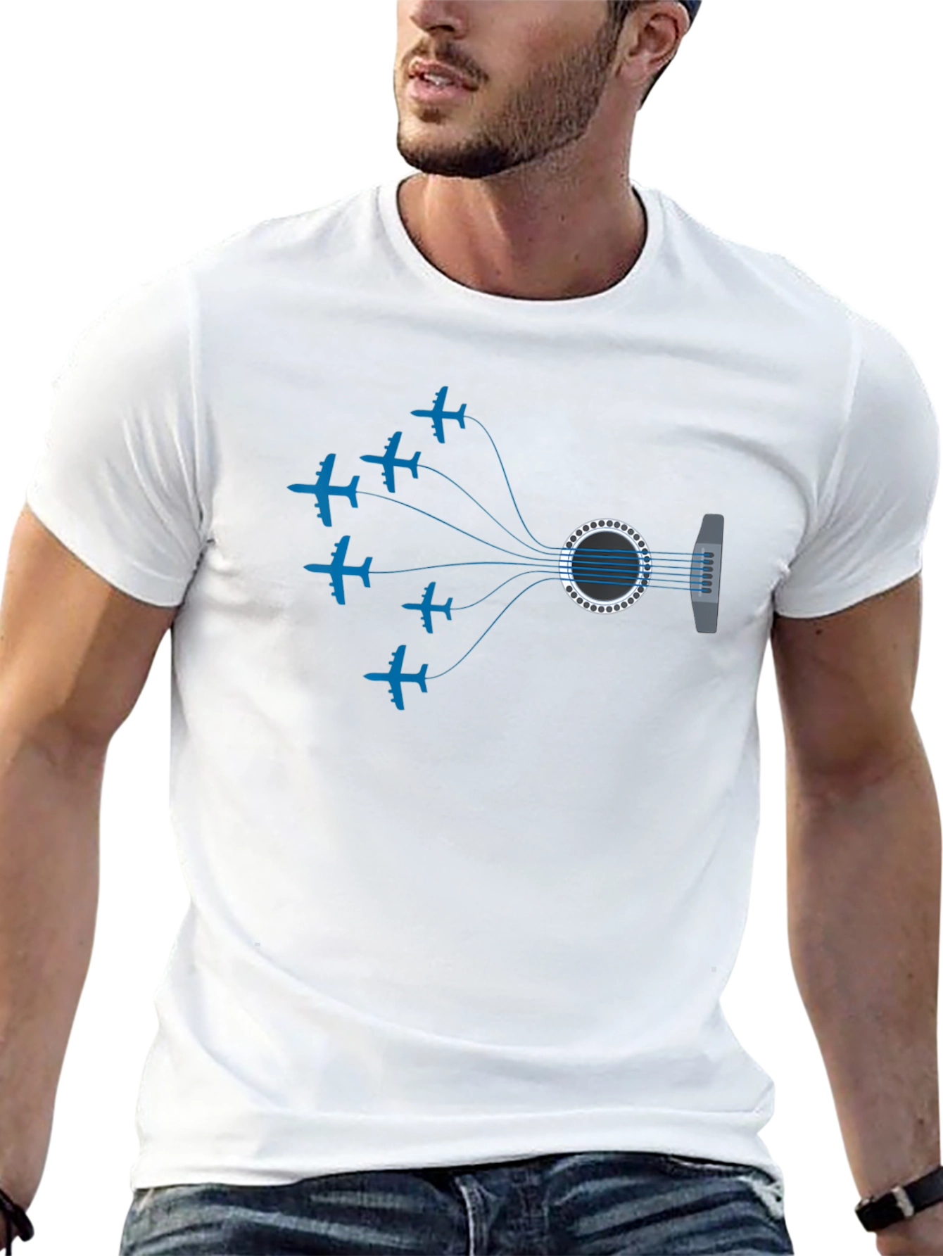 Aviation Guitar T-Shirt - Music & Flight Design