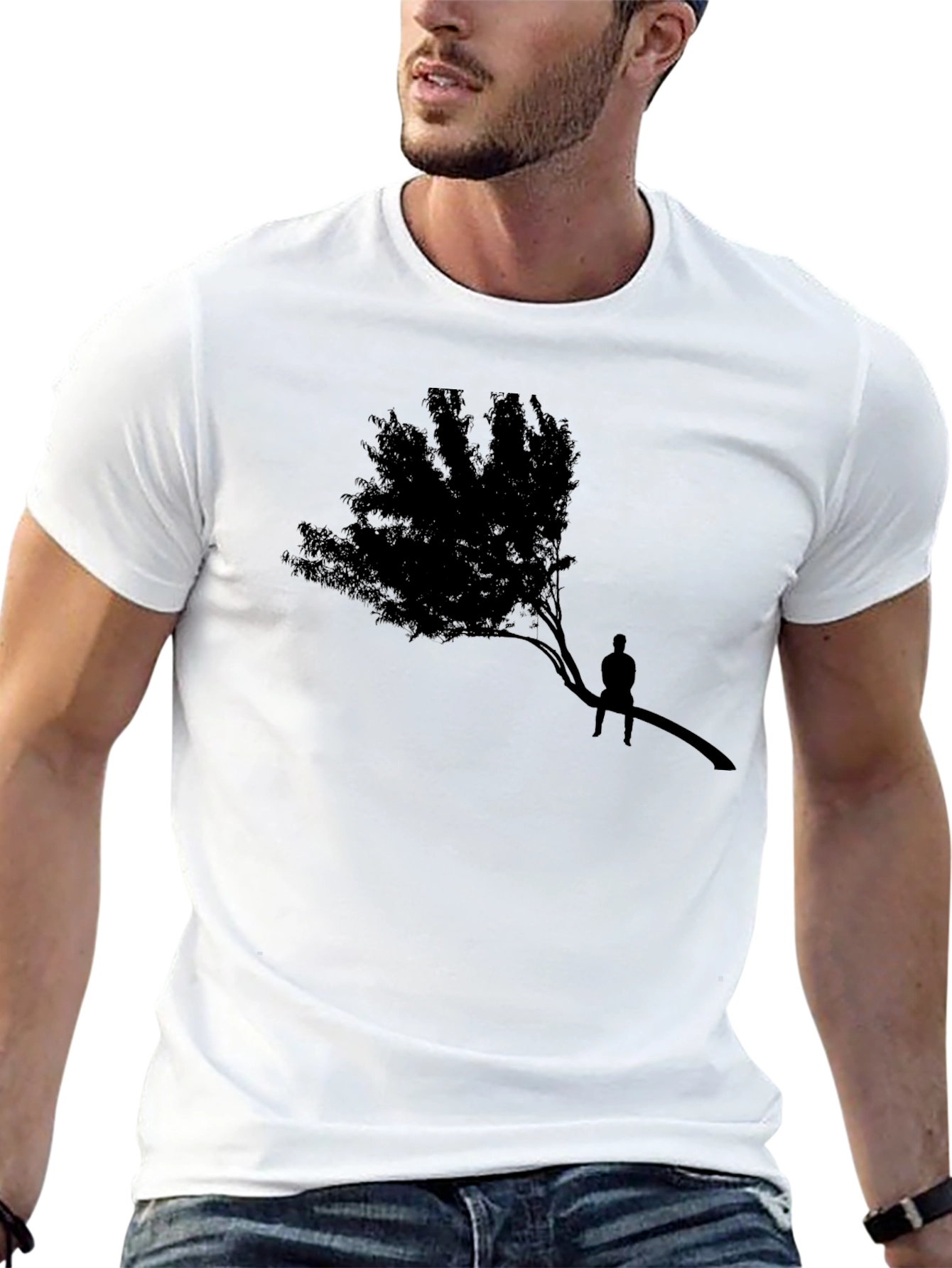 Silhouette Tree Graphic Tee - Black