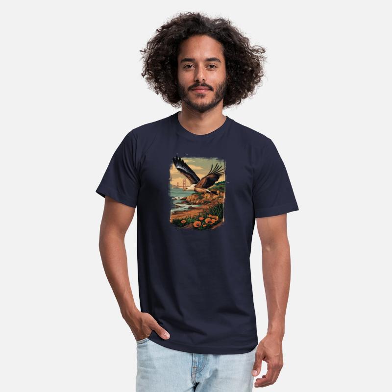 Majestic Eagle Over Golden Gate Coastal Scene