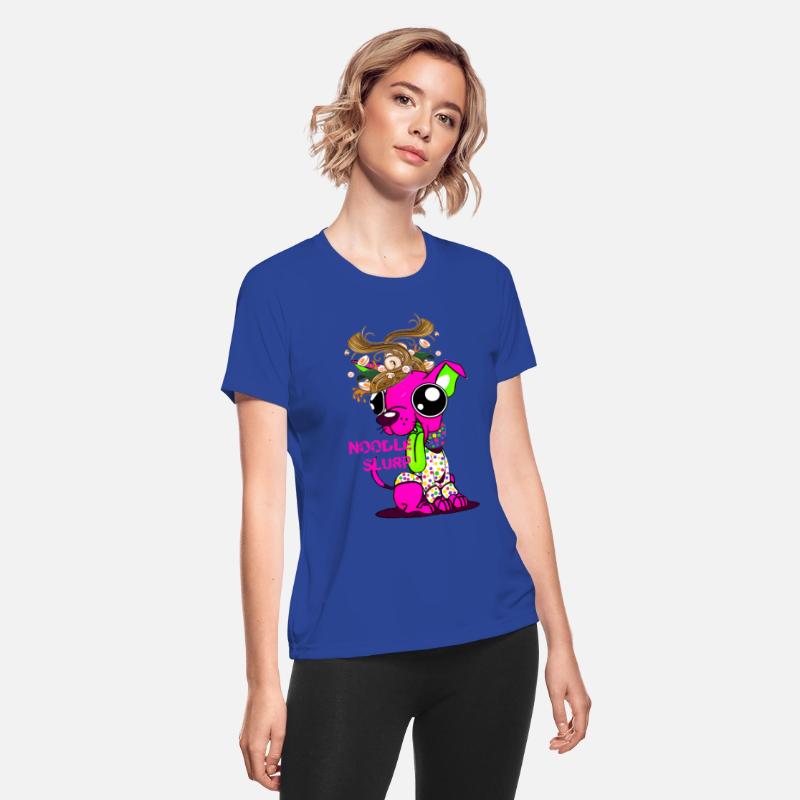 Noodle Slurp, Funny Cute, "Think Noodles" Pink Dog