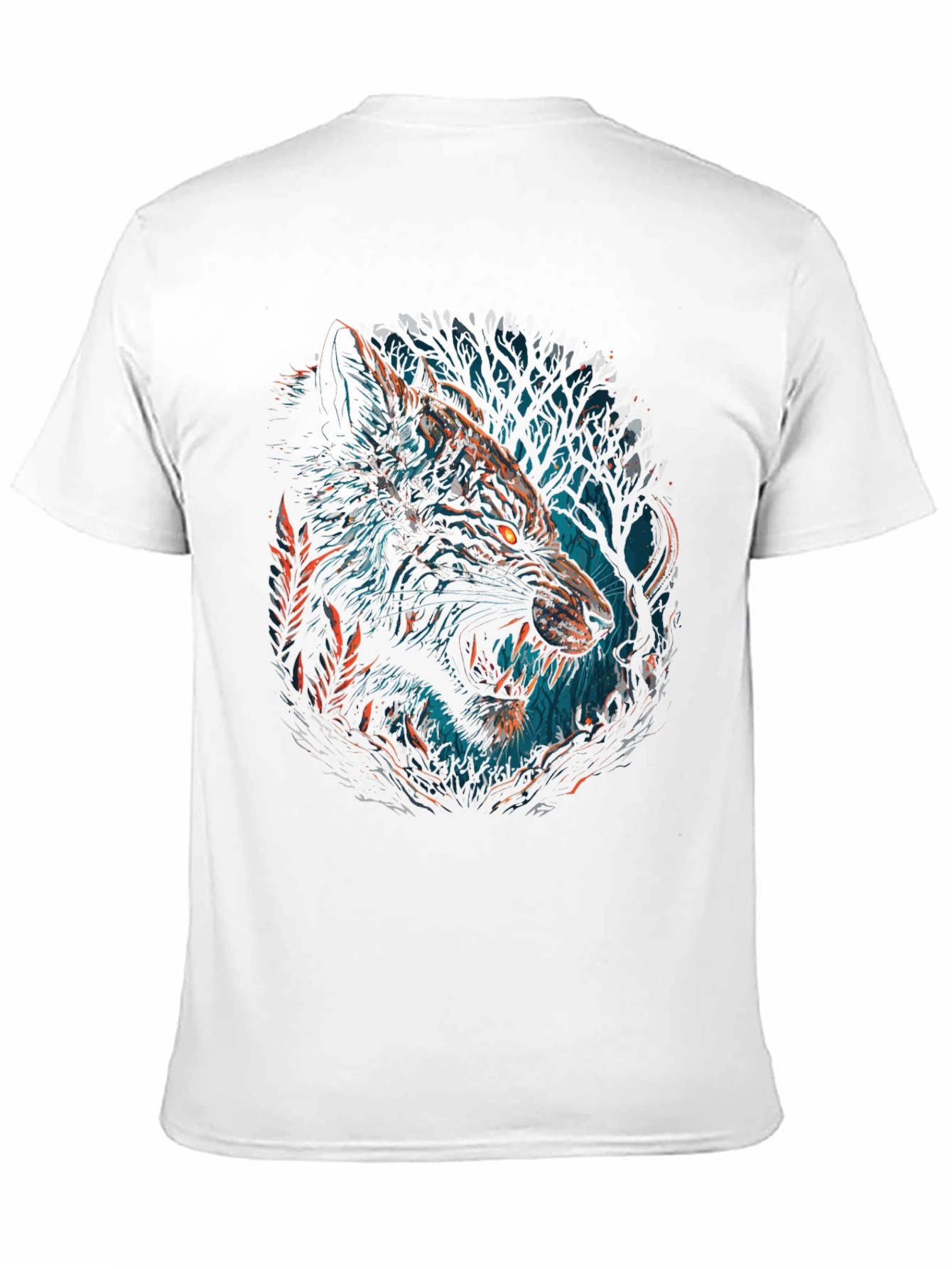 Wolf Graphic Print T-Shirt - Mens Black Tee