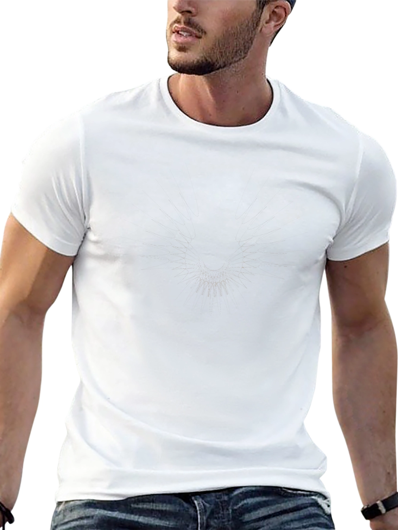 Mens Solid Black Crew Neck T-Shirt