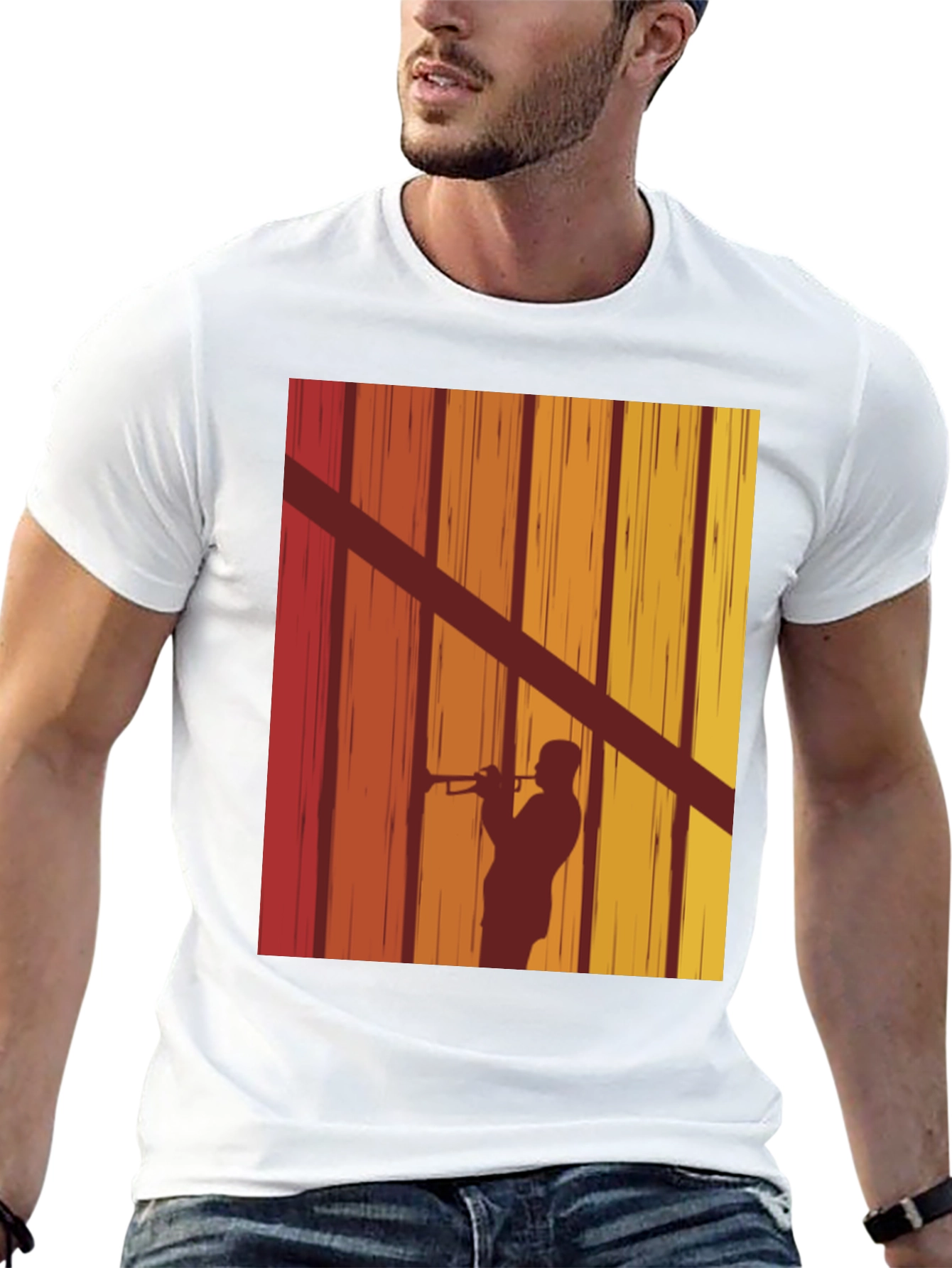 Retro Trumpet Player Graphic Tee