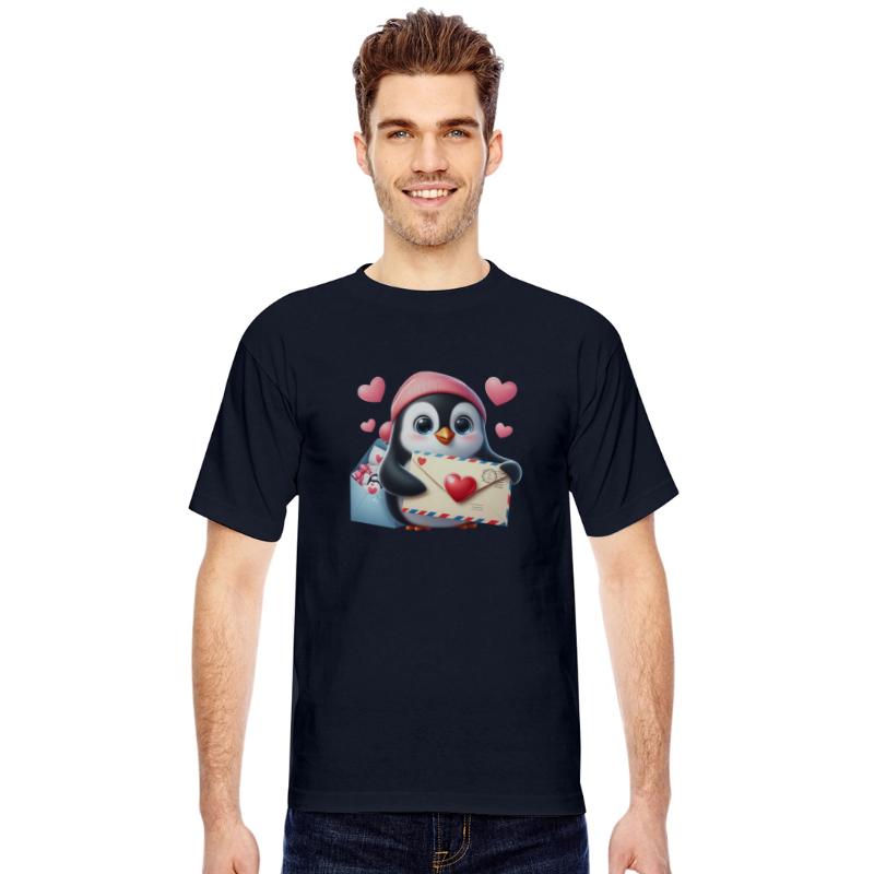 Penguin Valentine Mail with Heart