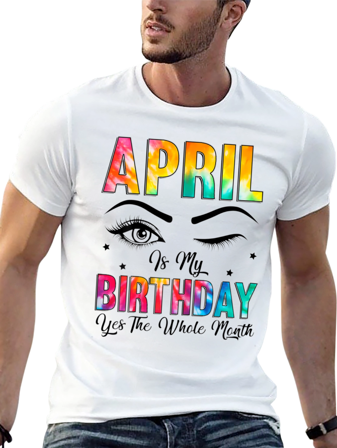 April Birthday Month Tie-Dye T-Shirt