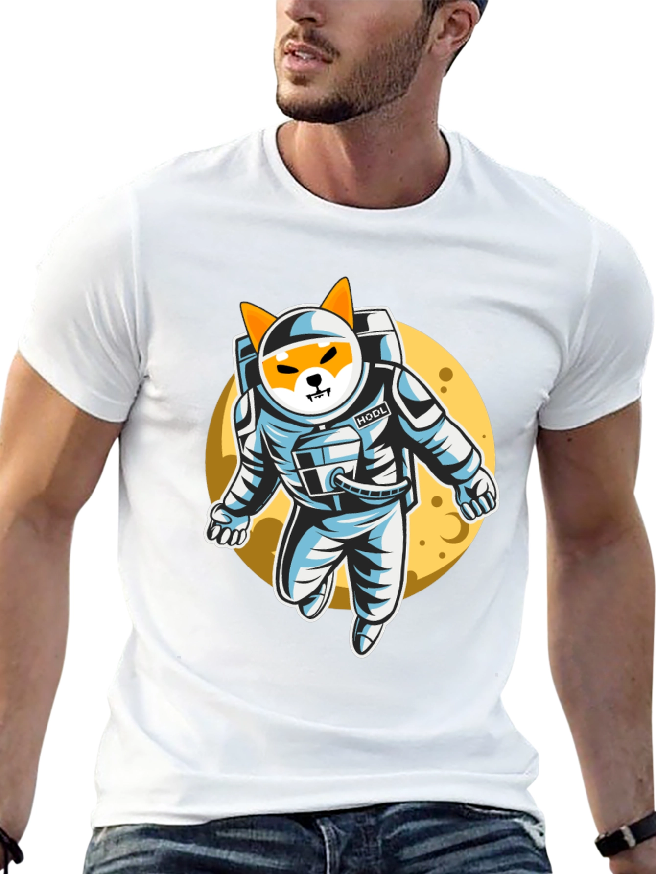 Shiba Inu Astronaut Black T-Shirt