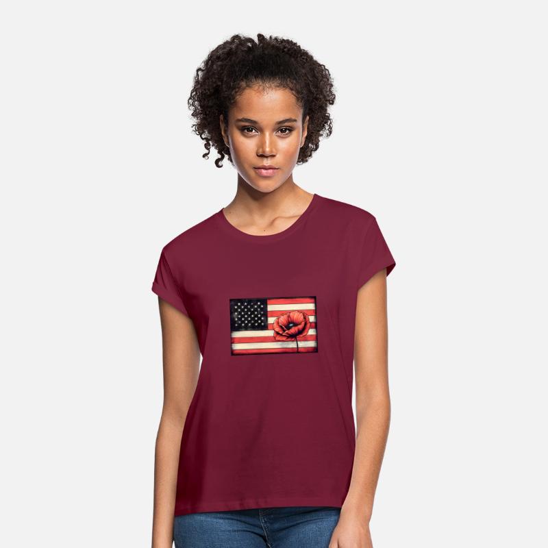 Remembrance USA Flag and Poppy Design