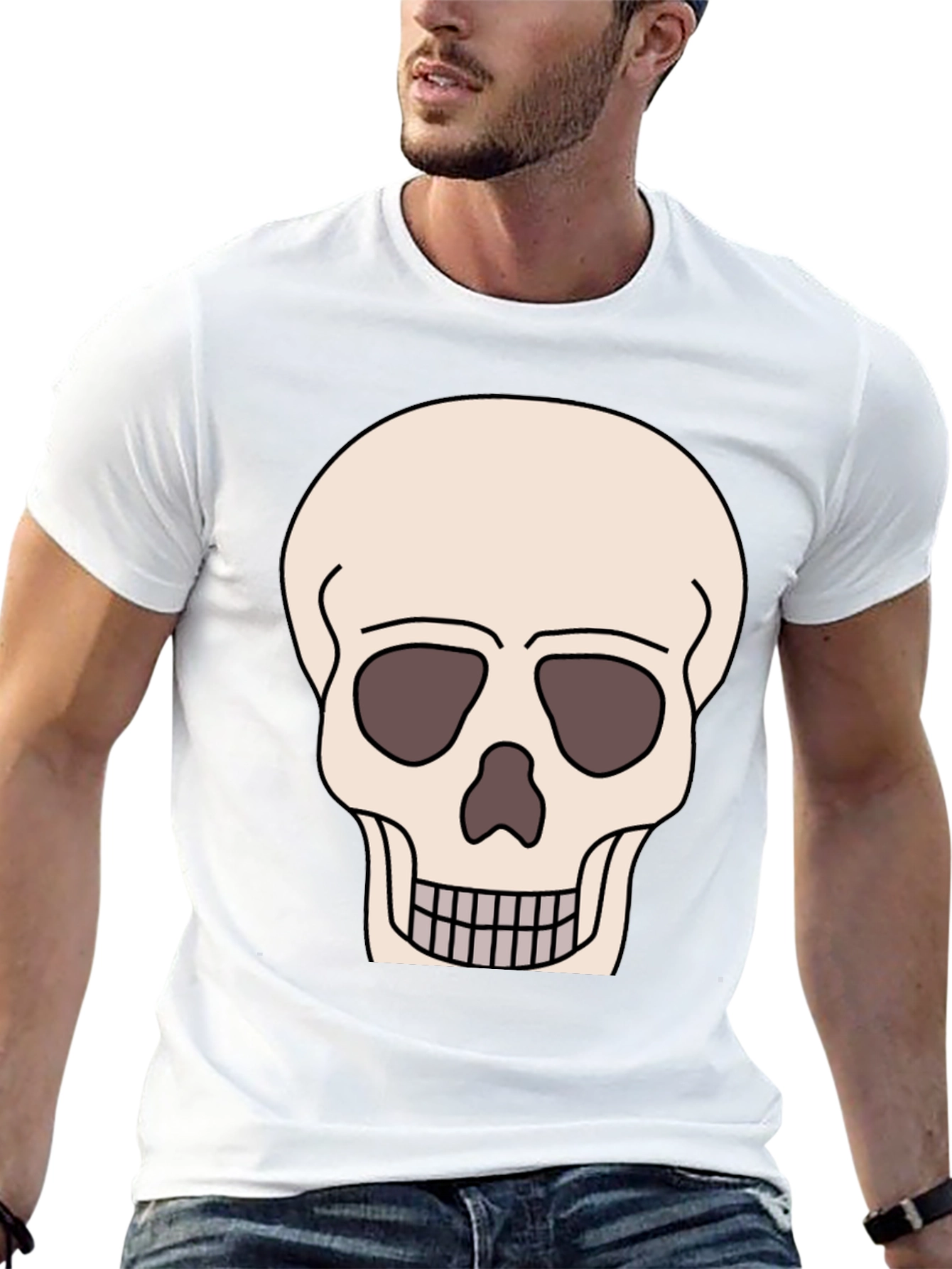 Skull Graphic T-Shirt - Black Cotton Tee