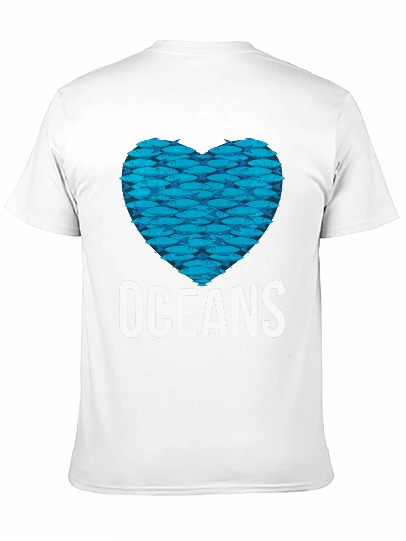 Oceans Heart Fish Graphic Black T-Shirt