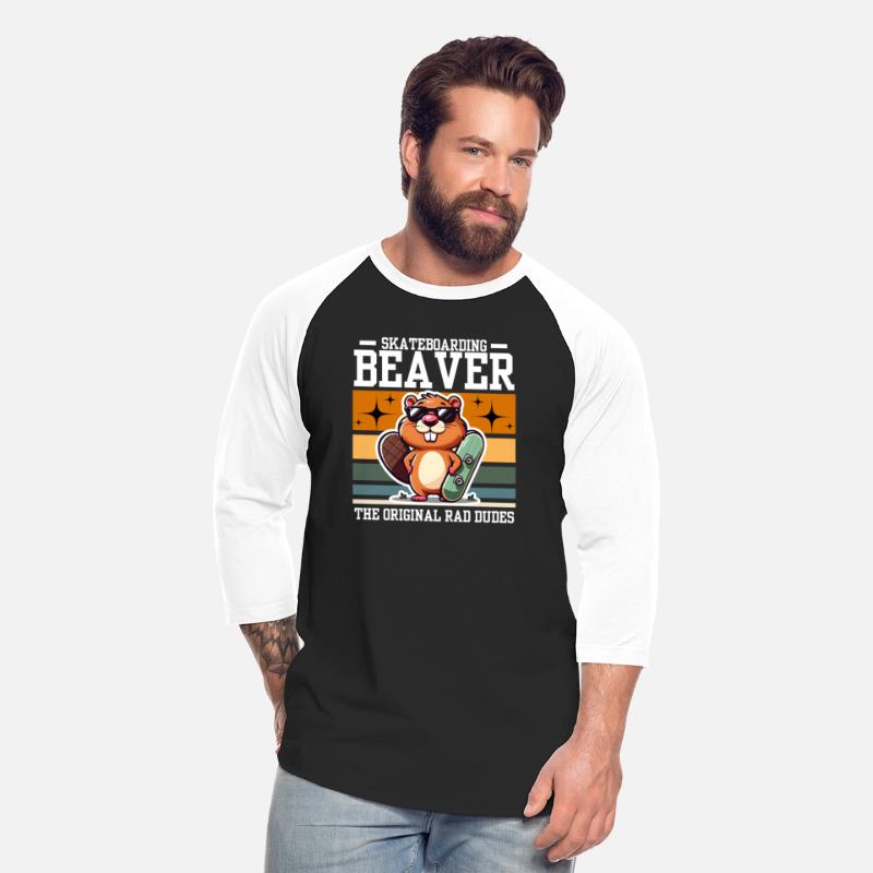 Skateboarding beaver the original rad dudes tshirt