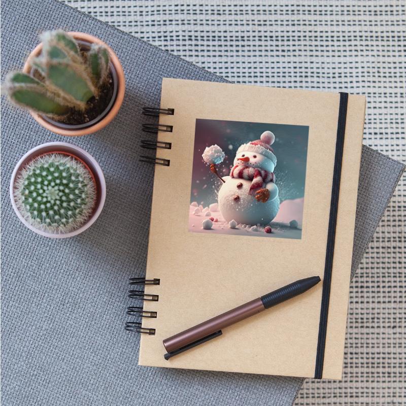 Snowman holding a snowball