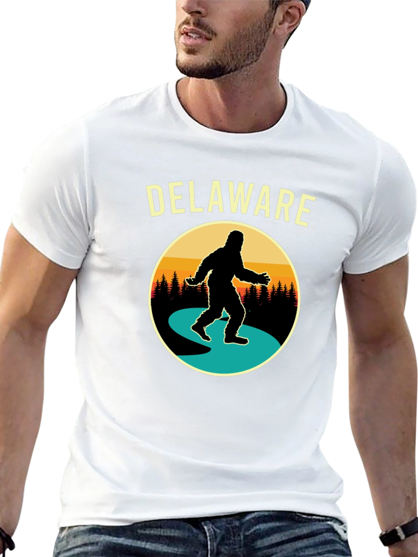 Delaware Bigfoot Graphic T-Shirt - Sasquatch Adventure Tee
