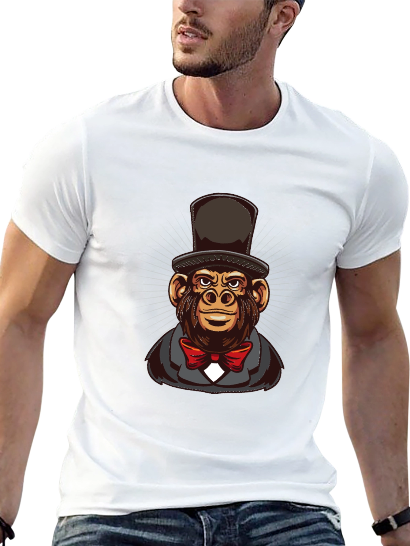 Monkey Top Hat Bowtie T-Shirt