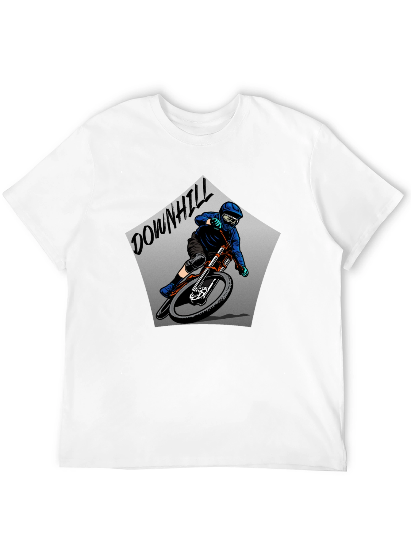 Downhill Mountain Biker Graphic Tee - Black