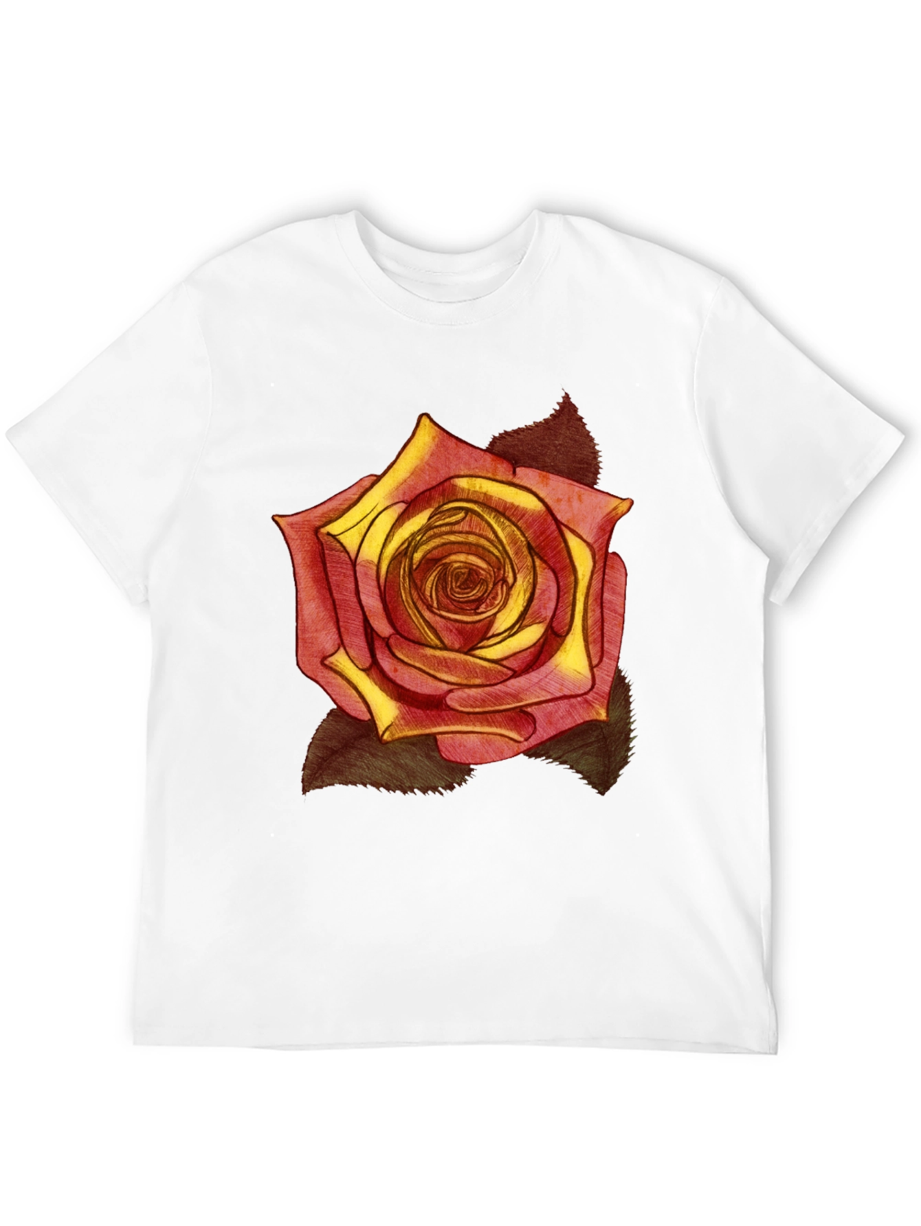 Rose Graphic Print Black T-Shirt