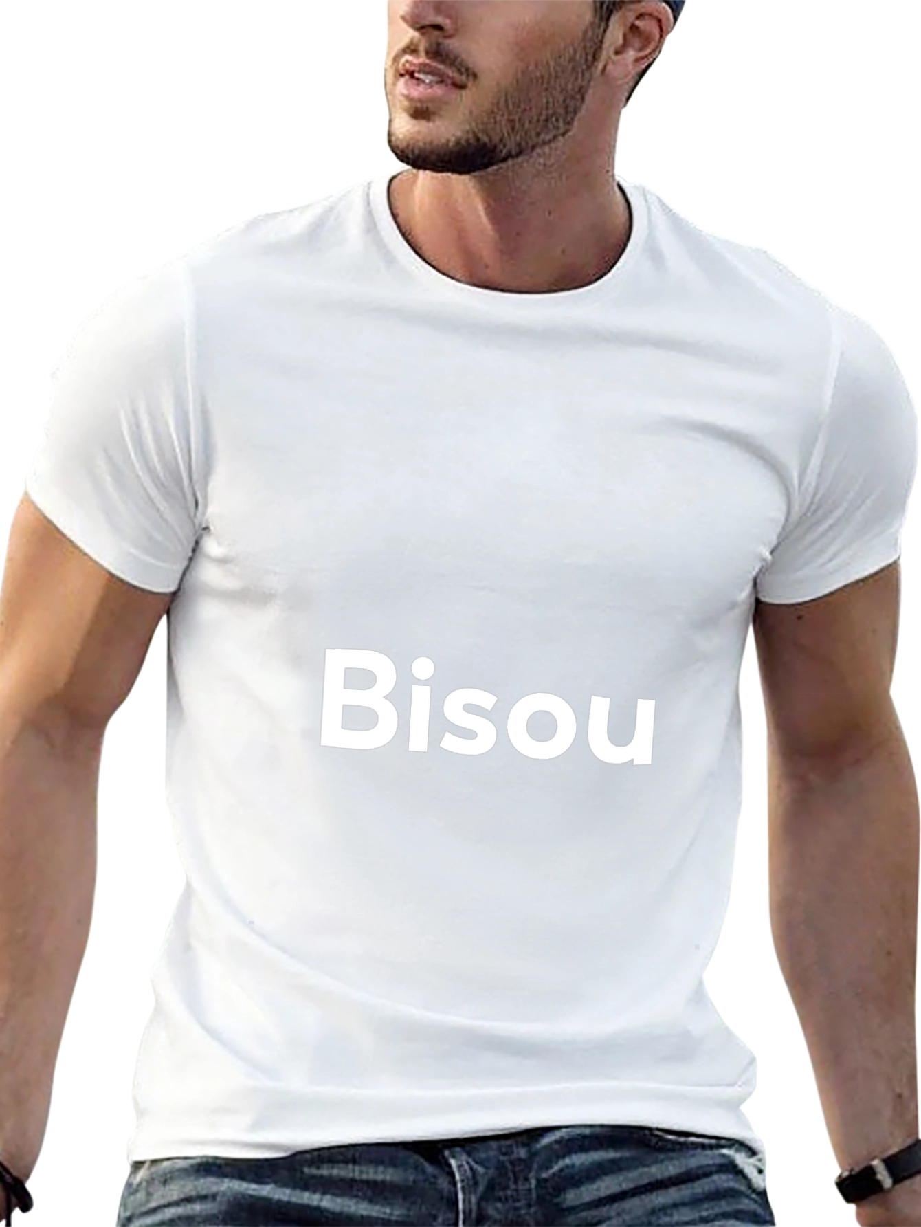 Bisou Graphic Tee - Black Cotton Comfort