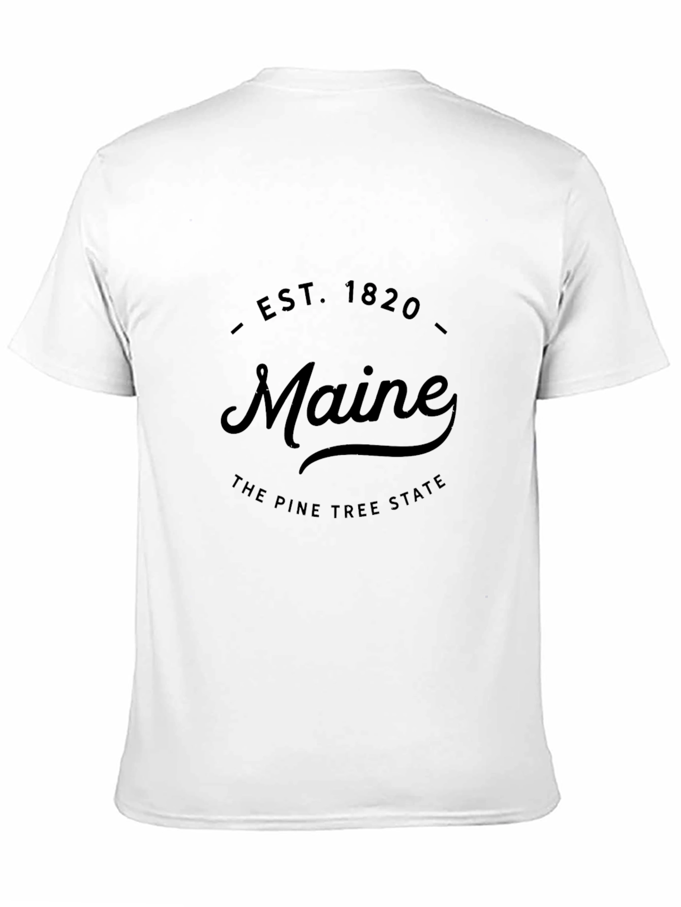 Maine State T-Shirt - Est. 1820 Black Tee