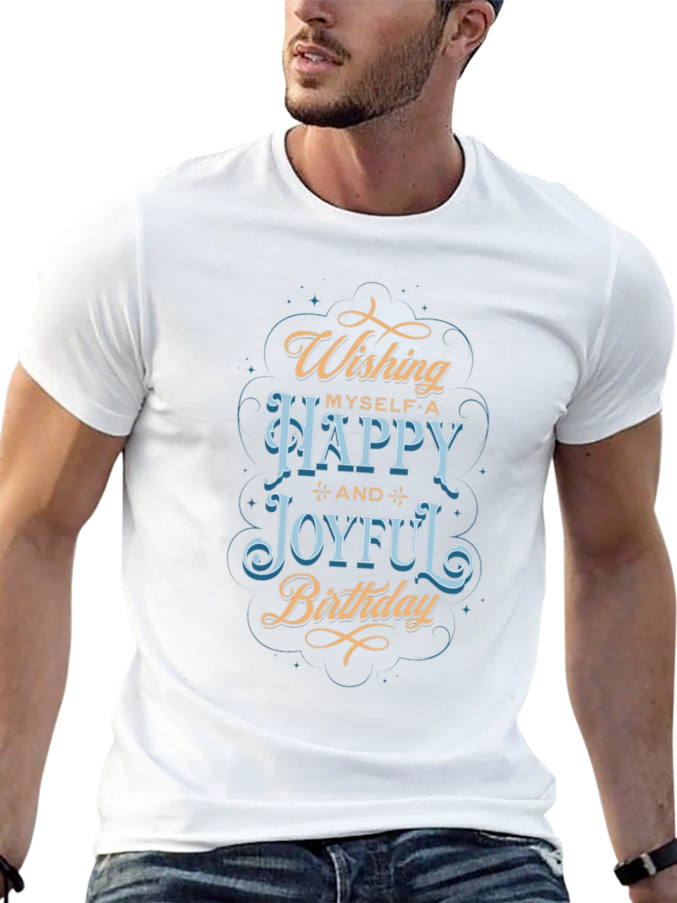 Wishing Myself Happy Birthday T-Shirt Black Tee