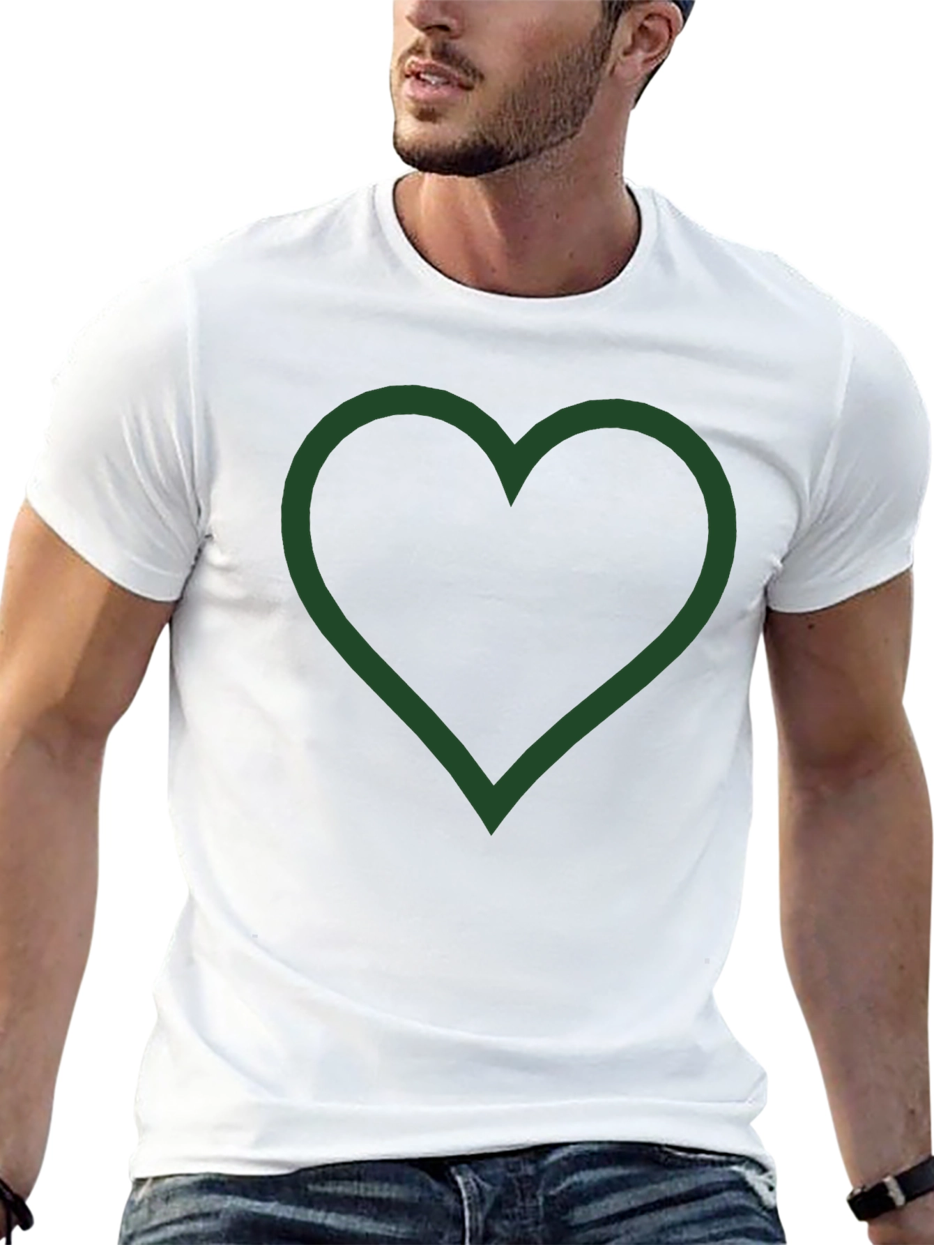 Heart Outline Graphic Tee - Casual Comfort Style