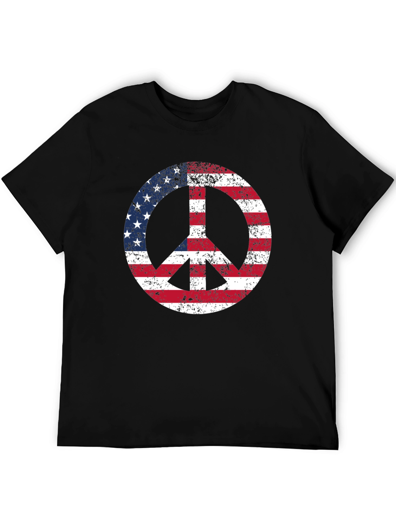 USA Flag Peace Sign Graphic T-Shirt