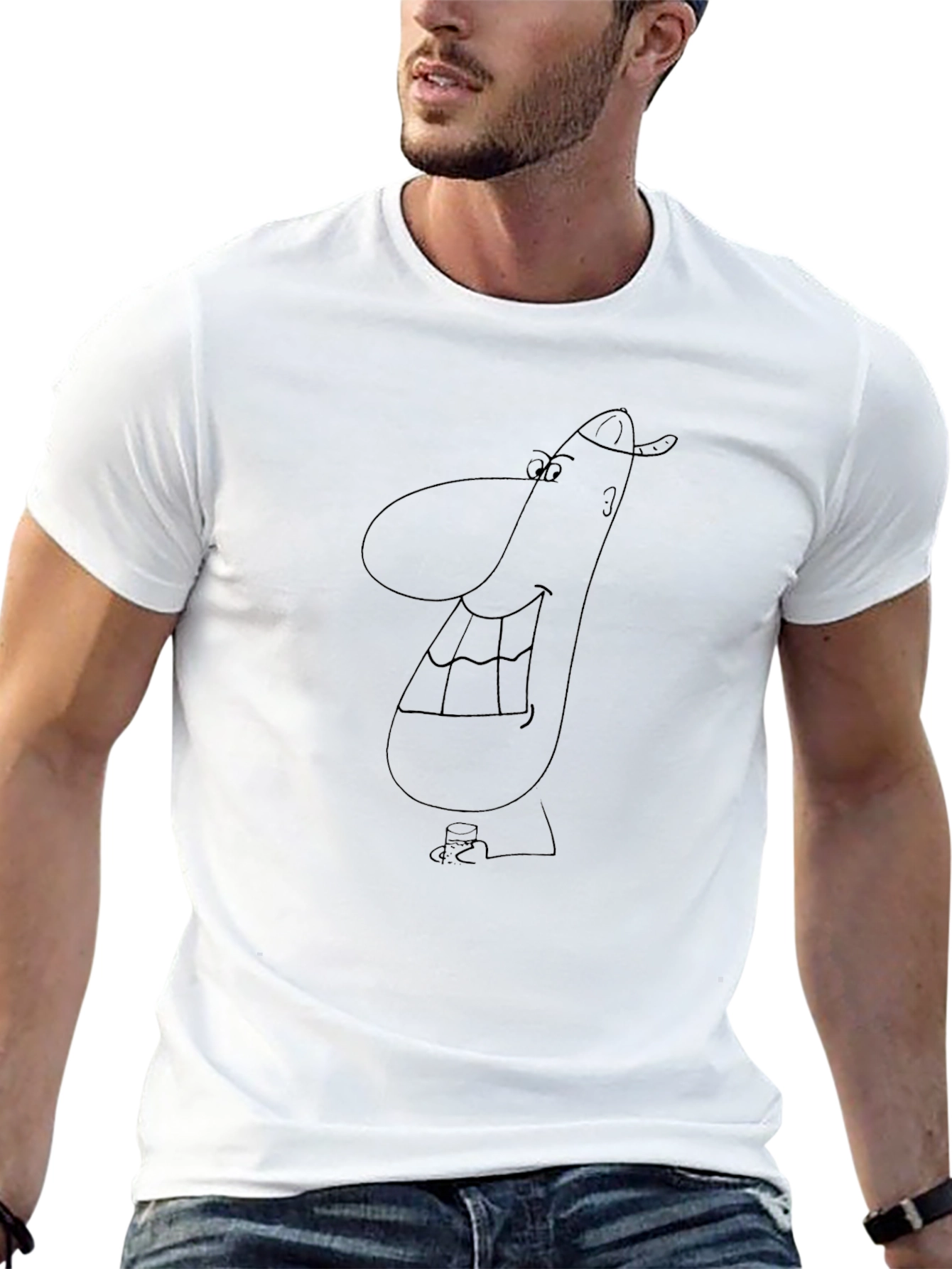 Funny Cartoon Black T-Shirt