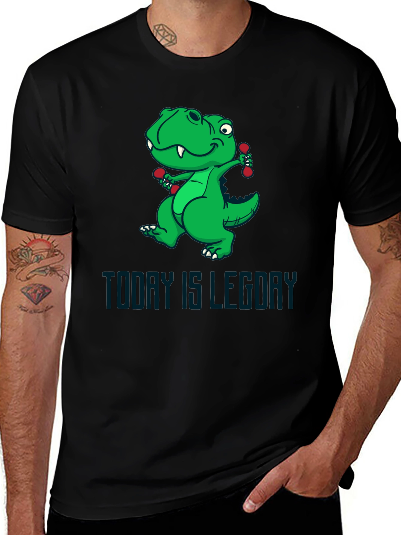Dino Leg Day T-Shirt - Funny Workout Tee