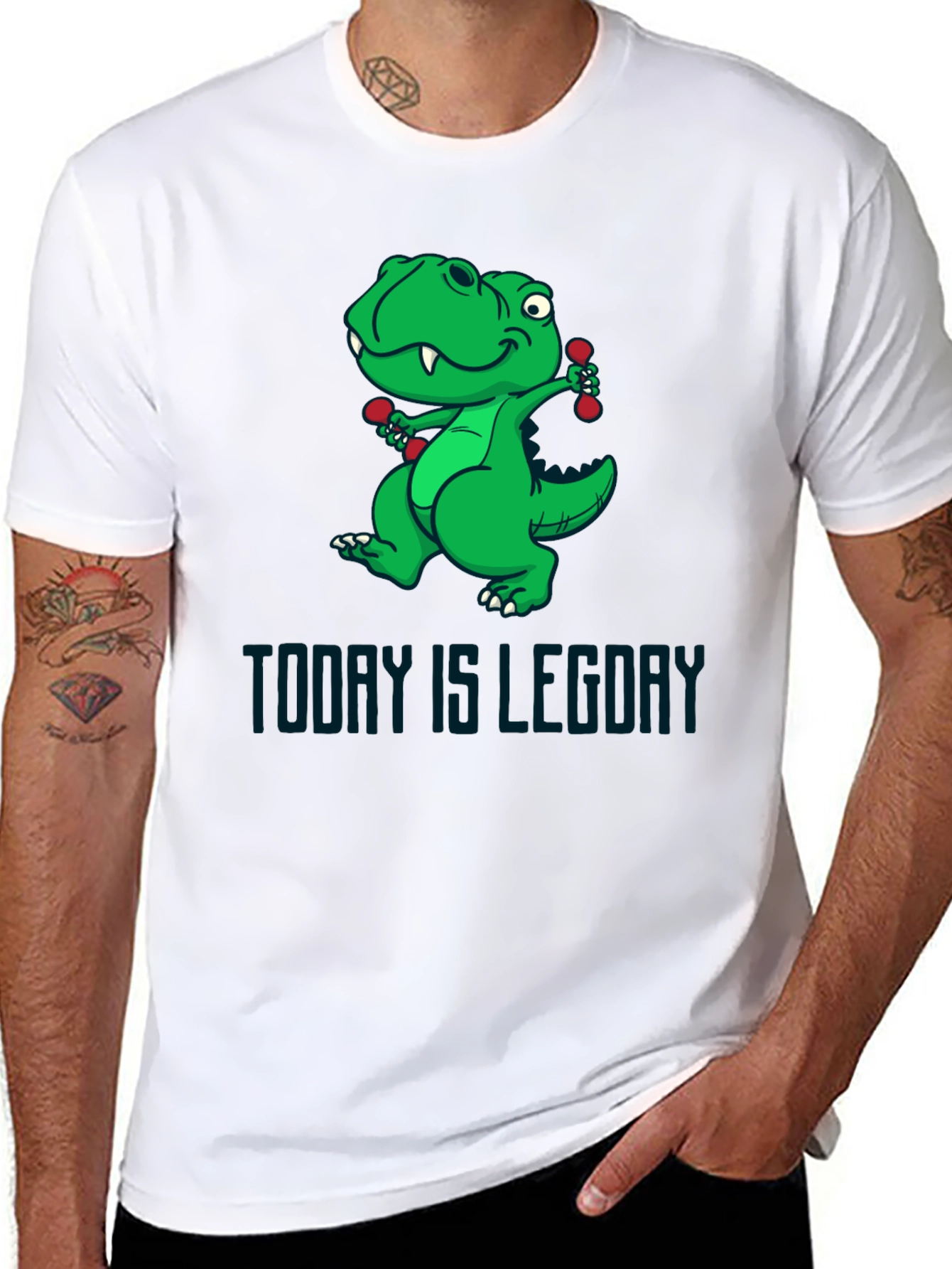 Dino Leg Day T-Shirt - Funny Workout Tee