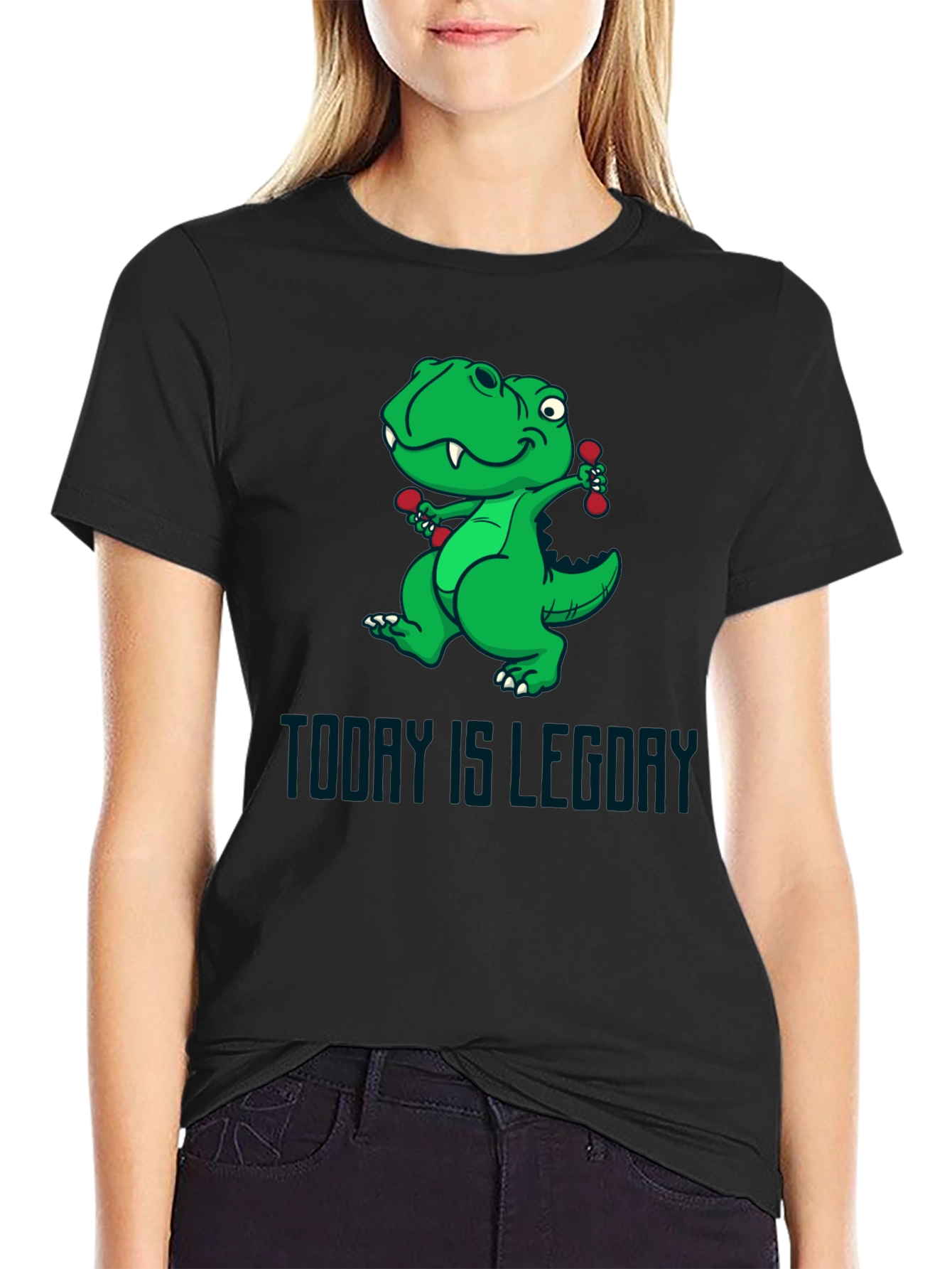 Dino Leg Day T-Shirt - Funny Workout Tee