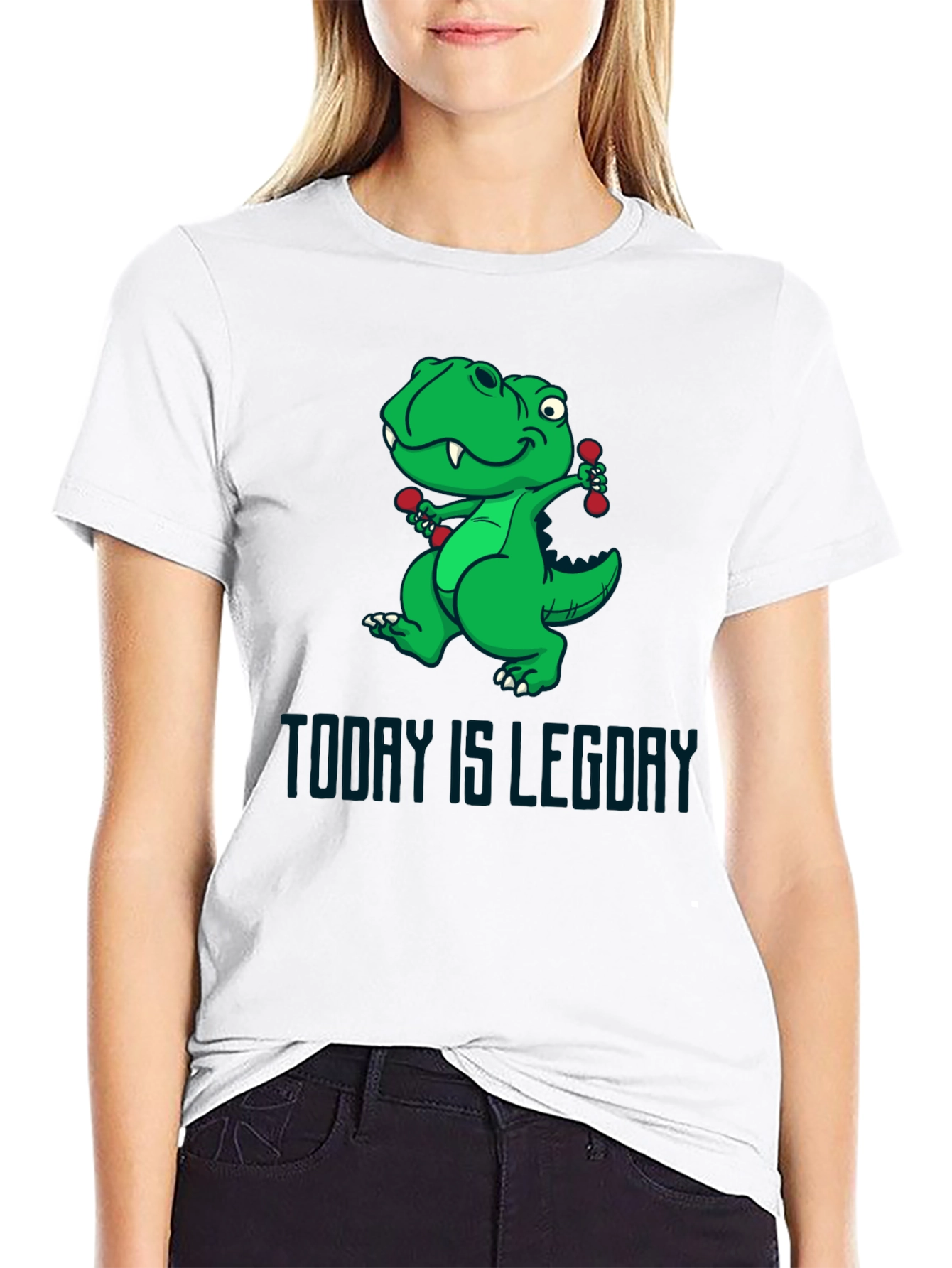 Dino Leg Day T-Shirt - Funny Workout Tee
