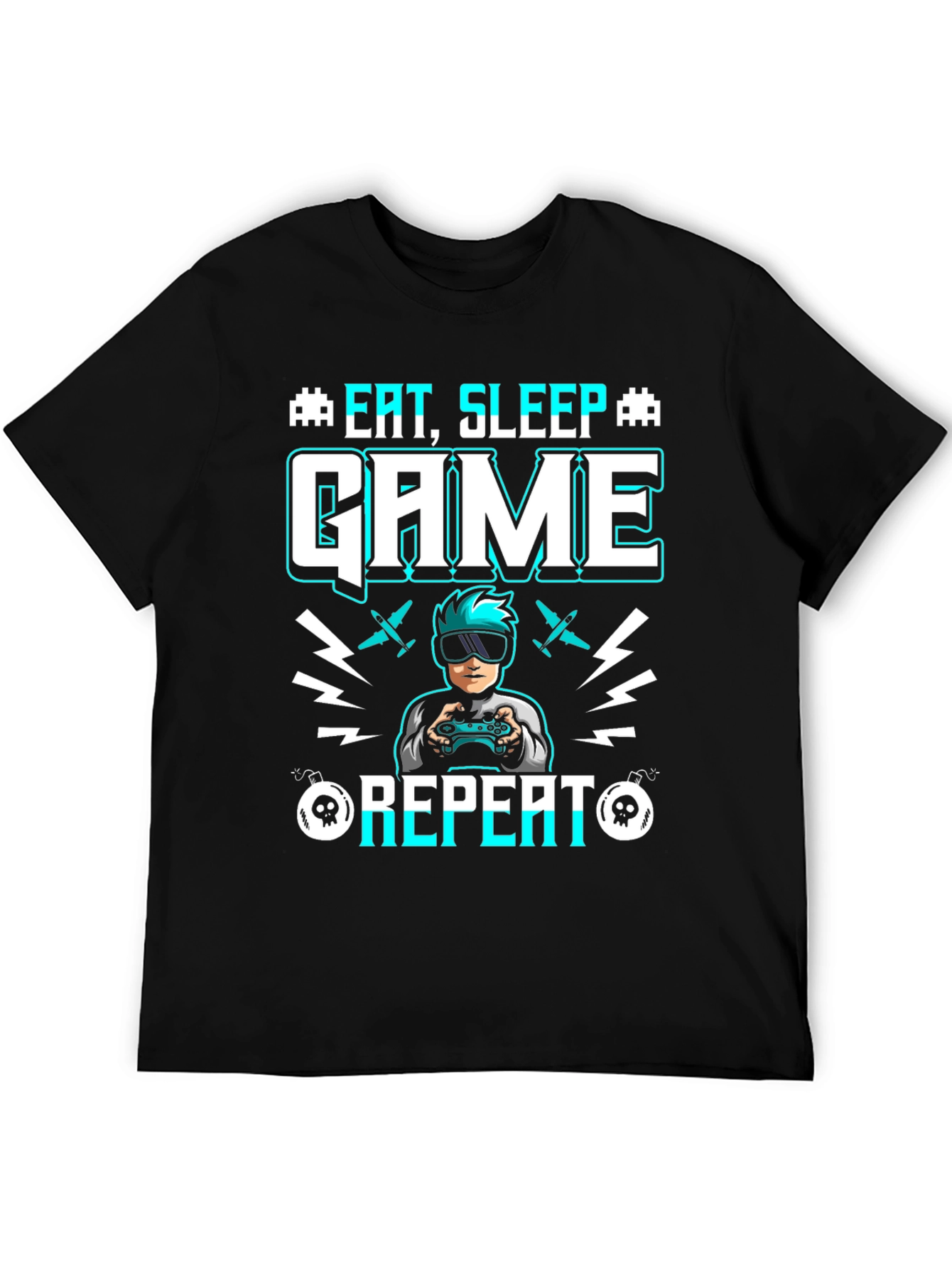 Eat Sleep Game Repeat Graphic Tee