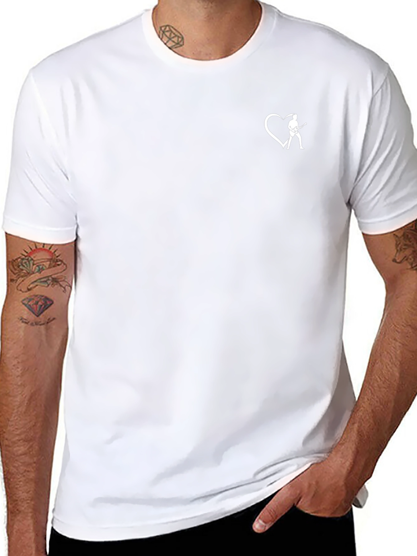 Black Guitar Heart Graphic Tee