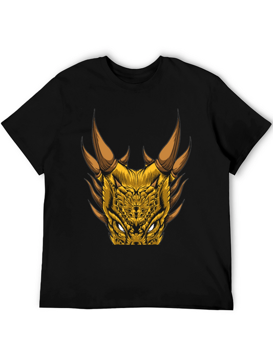 Dragon Head Graphic Tee - Black Cotton Blend