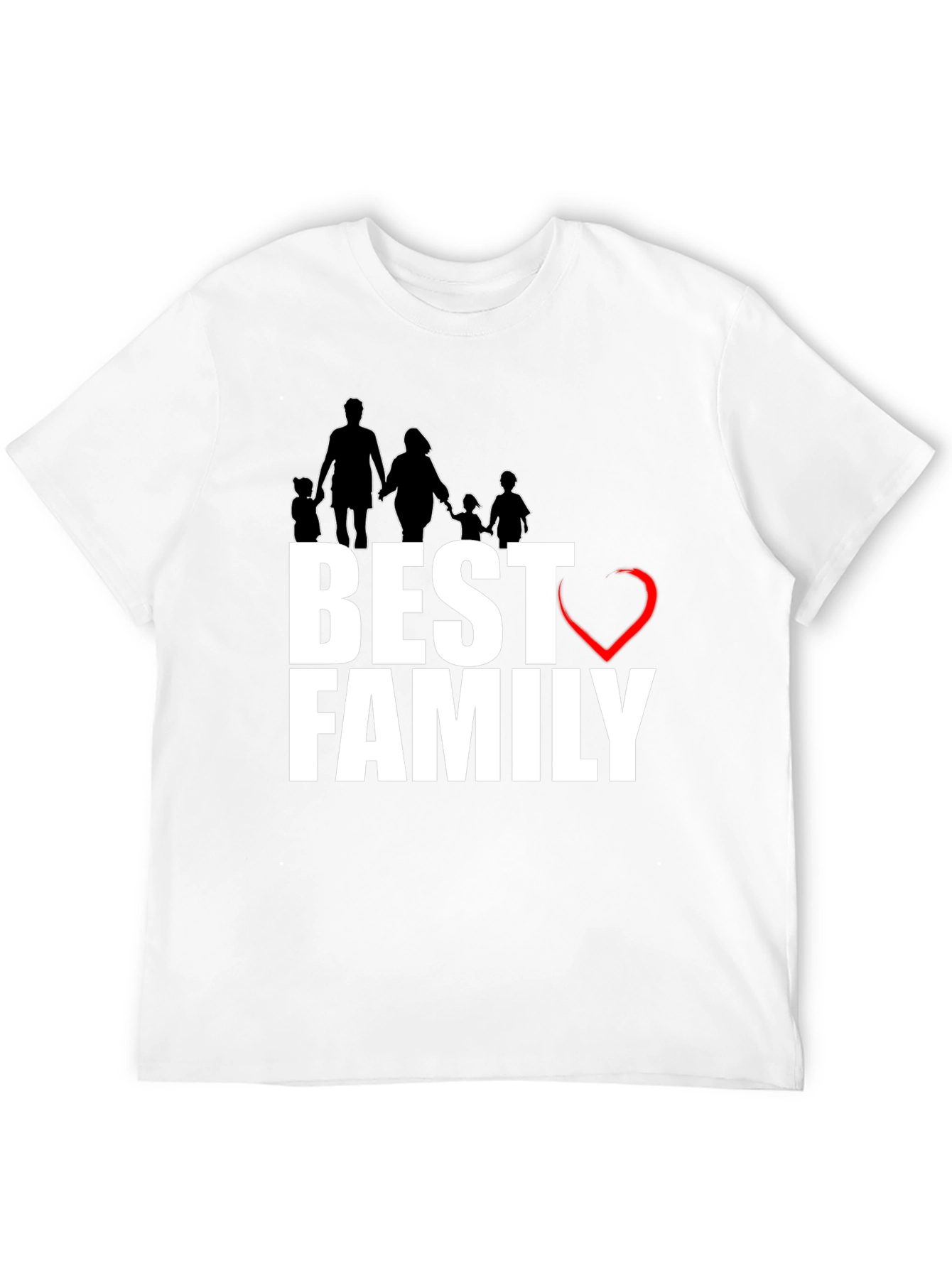 Best Family T-Shirt - Love Design Black Cotton Tee
