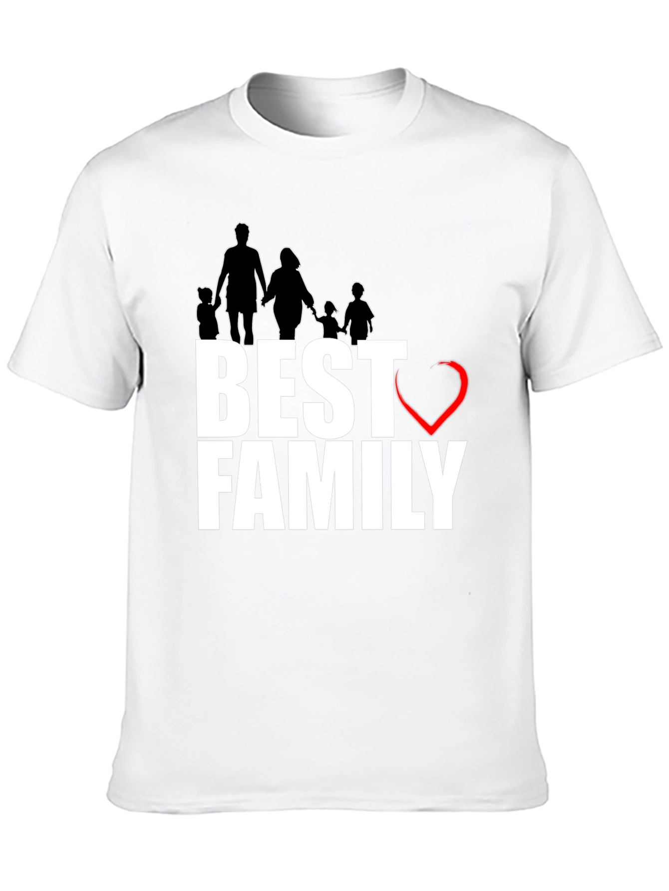 Best Family T-Shirt - Love Design Black Cotton Tee