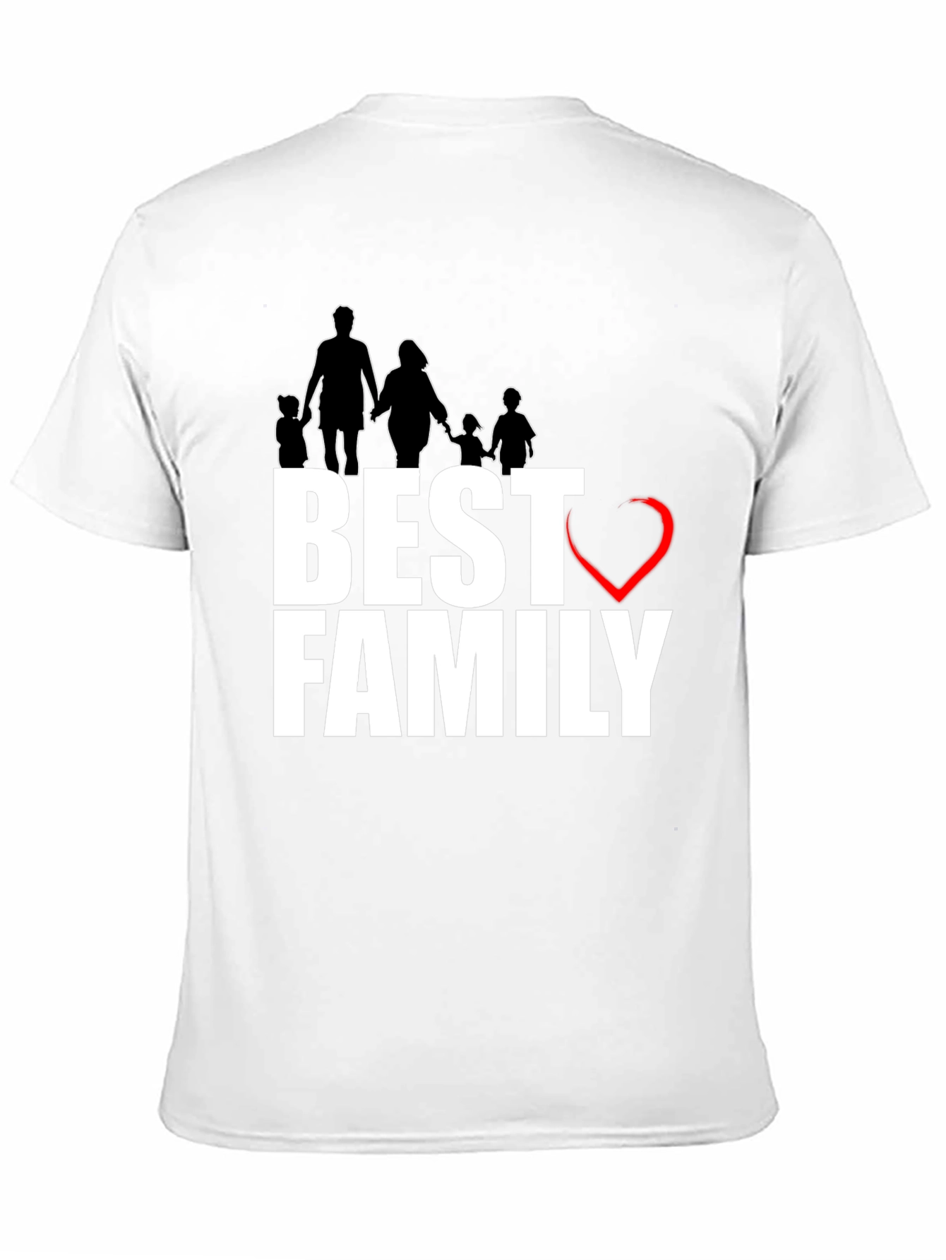 Best Family T-Shirt - Love Design Black Cotton Tee