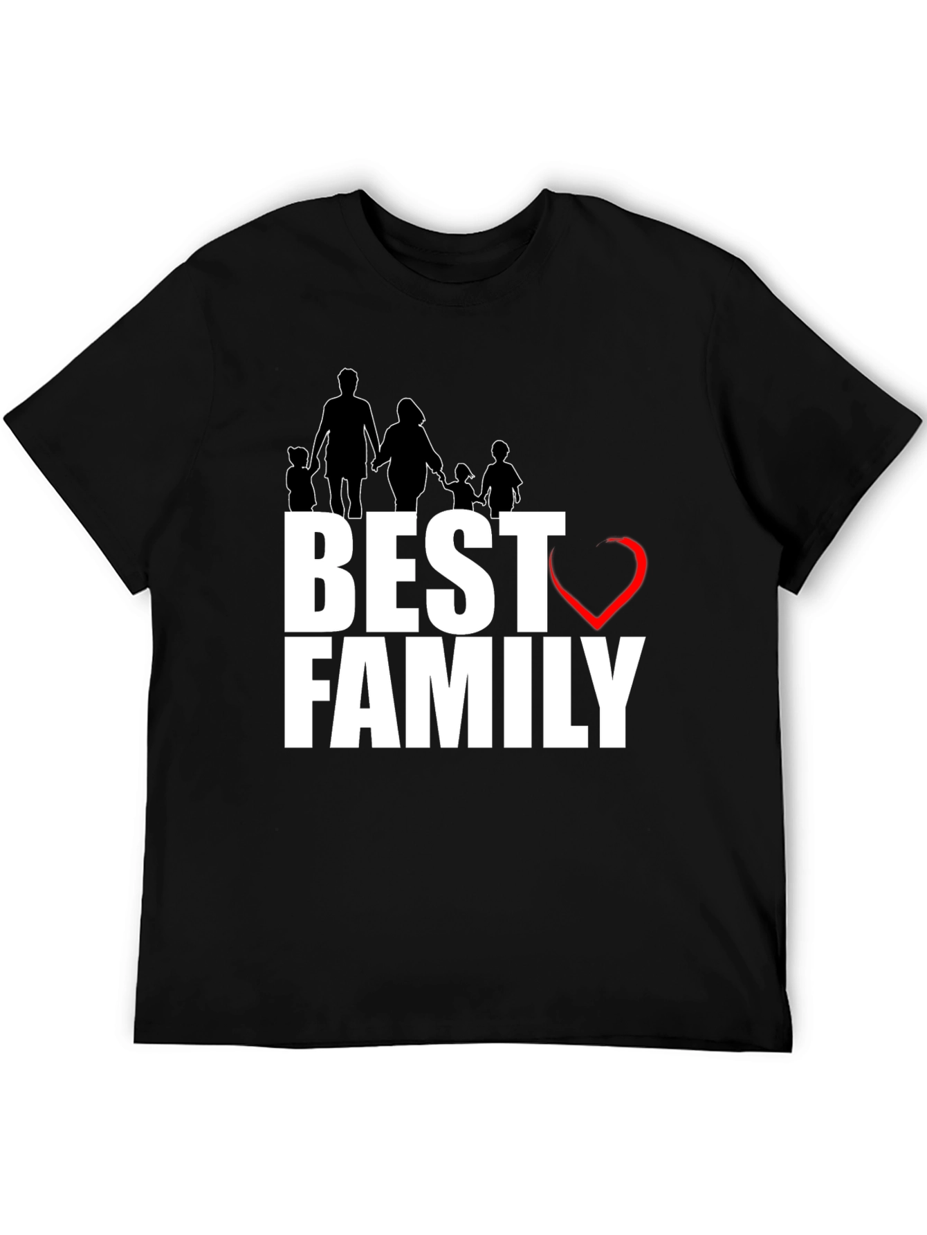 Best Family T-Shirt - Love Design Black Cotton Tee