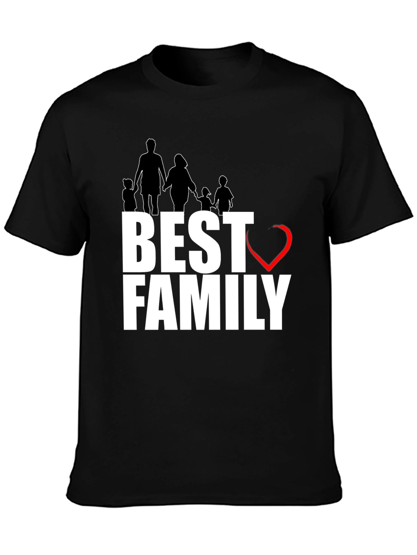 Best Family T-Shirt - Love Design Black Cotton Tee