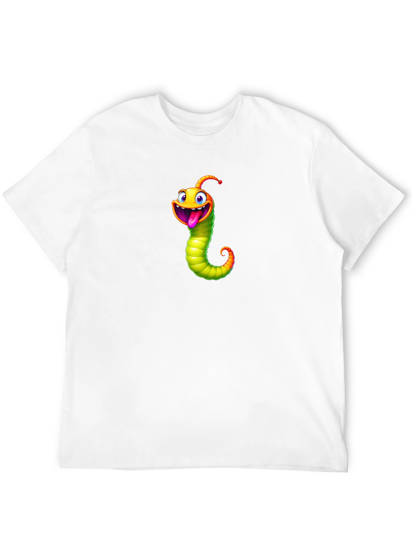 Funny Cartoon Worm Graphic T-Shirt