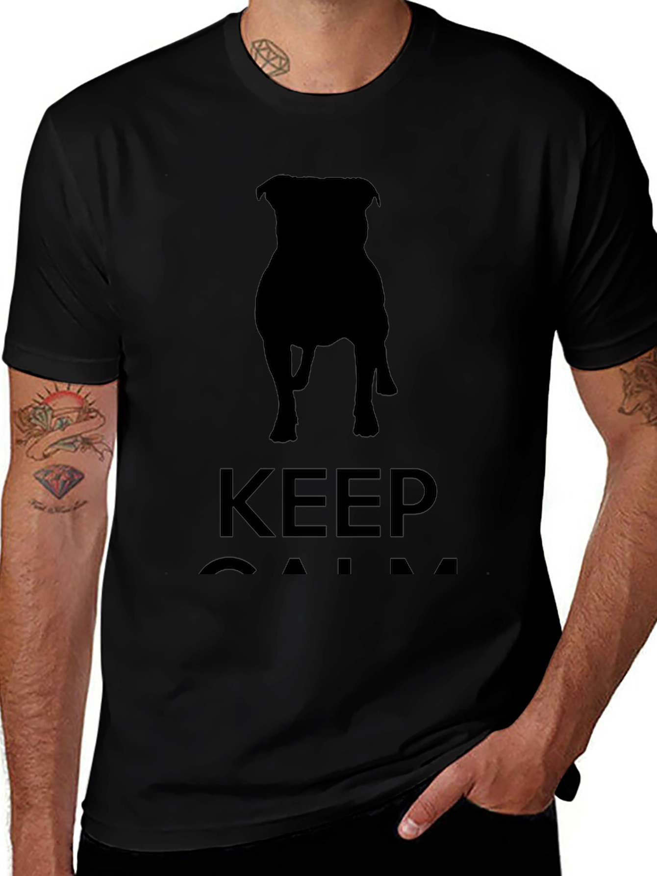 Keep Calm Dog Silhouette T-Shirt