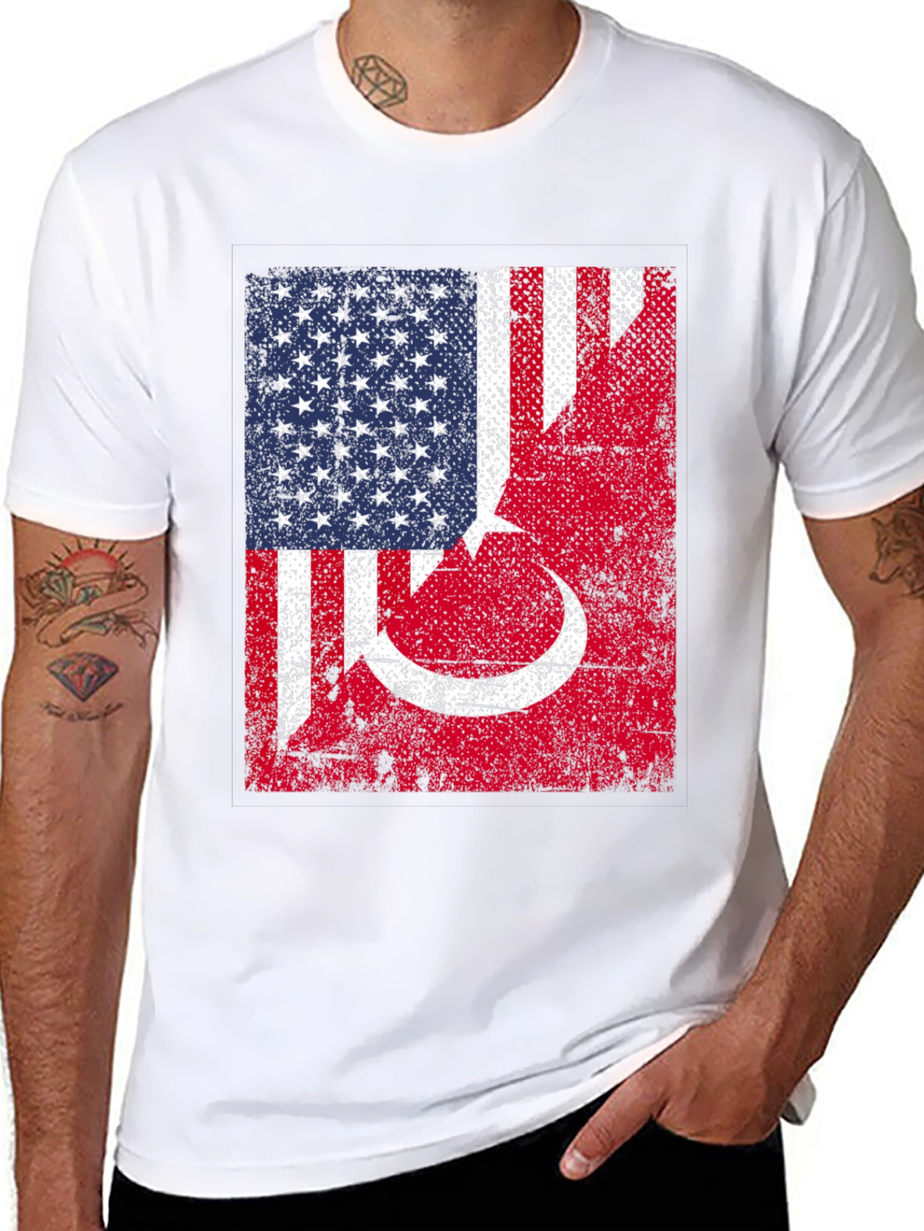 USA Turkey Flag Graphic T-Shirt