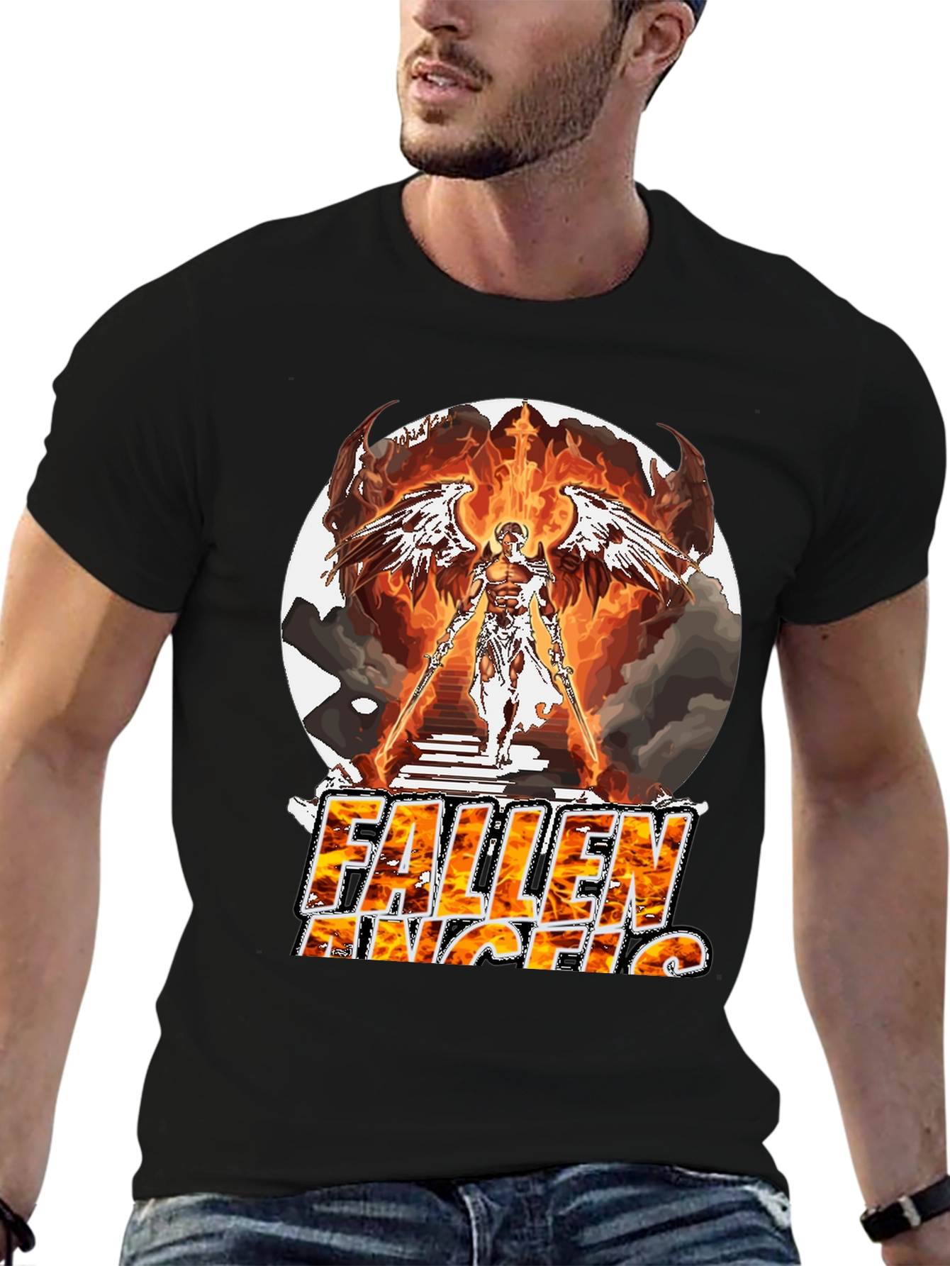 Fallen Angel Graphic T-Shirt - Bold & Unique Design