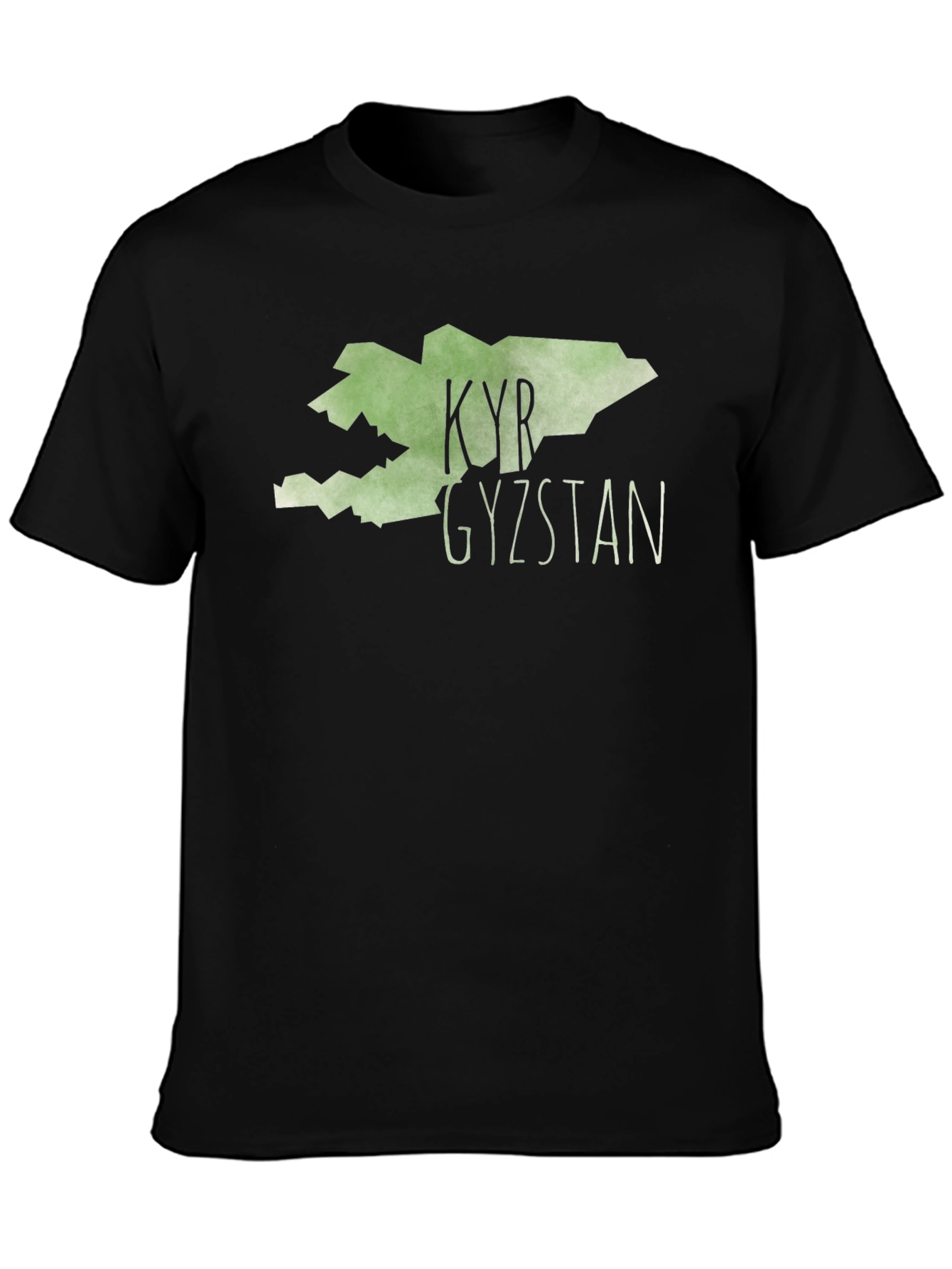 Kyrgyzstan Map T-Shirt - Black Graphic Tee