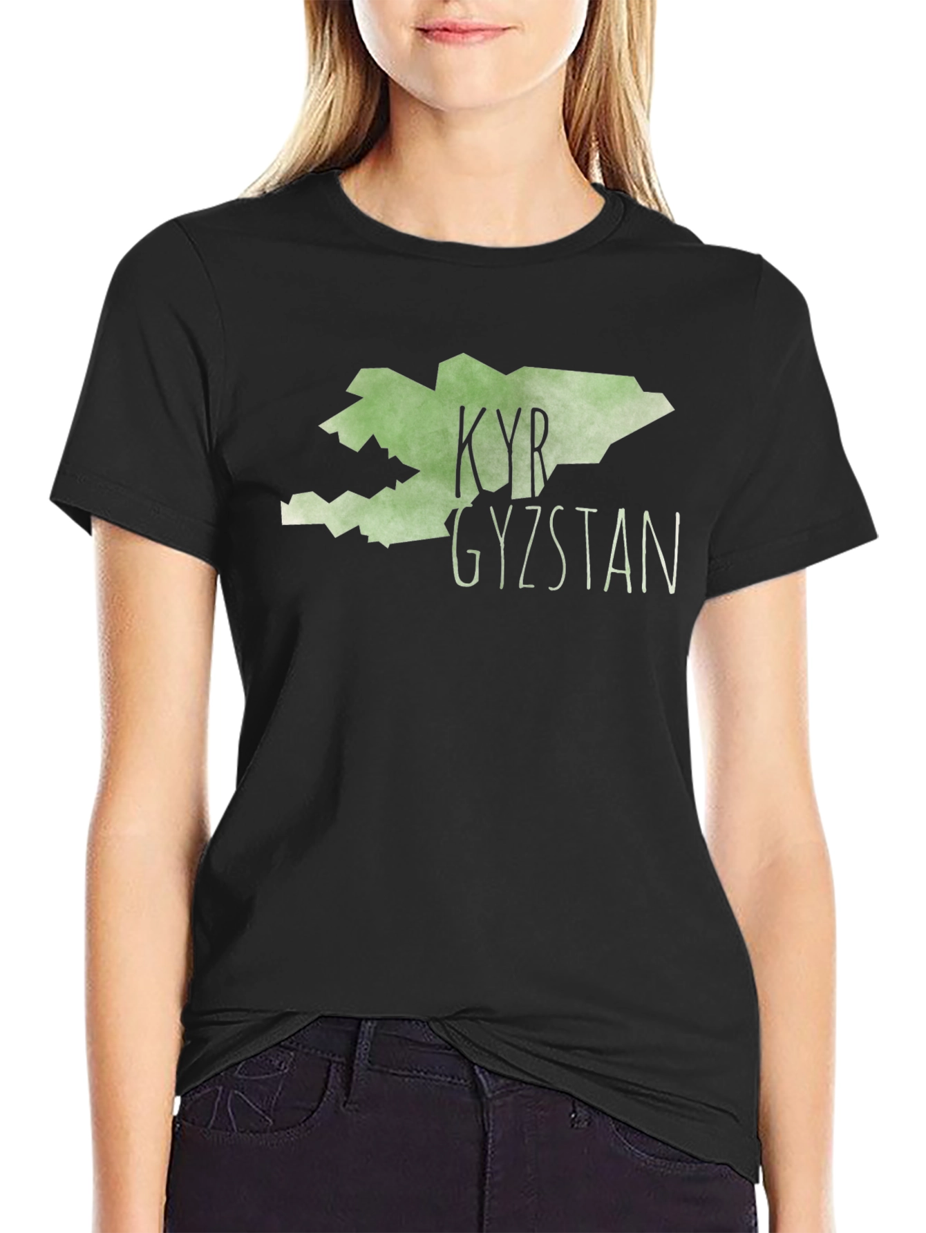 Kyrgyzstan Map T-Shirt - Black Graphic Tee