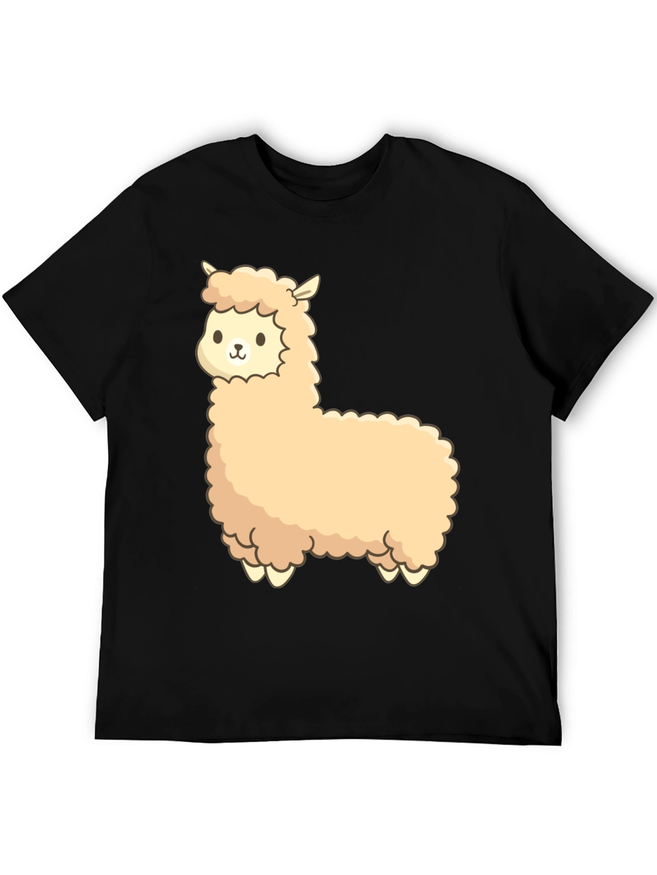 Cute Alpaca Graphic Black T-Shirt