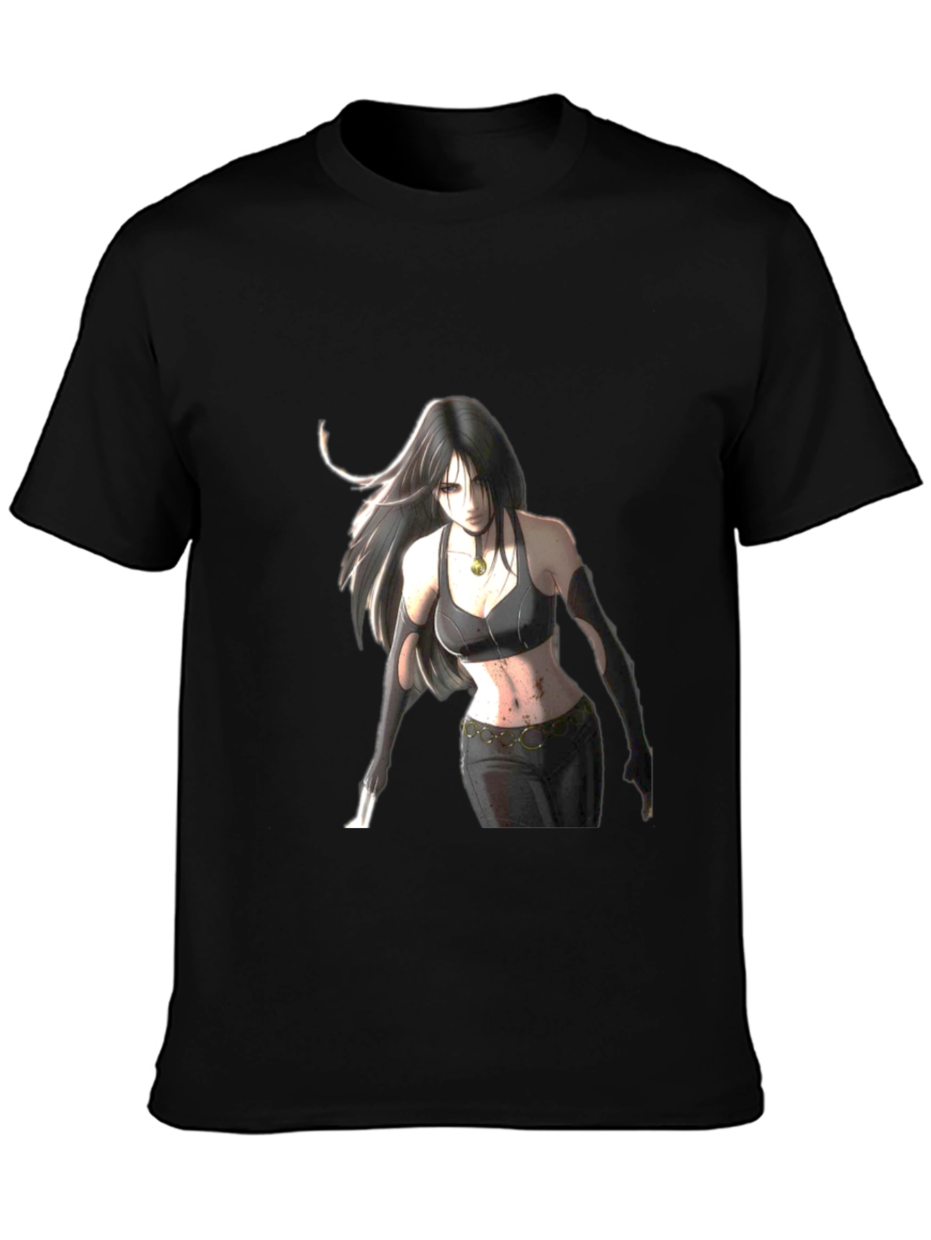 Anime Girl Graphic Black T-Shirt