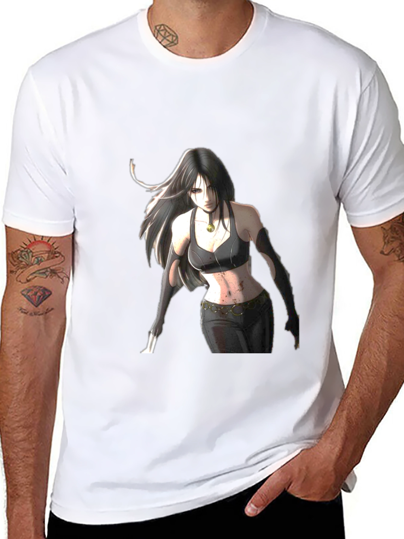 Anime Girl Graphic Black T-Shirt