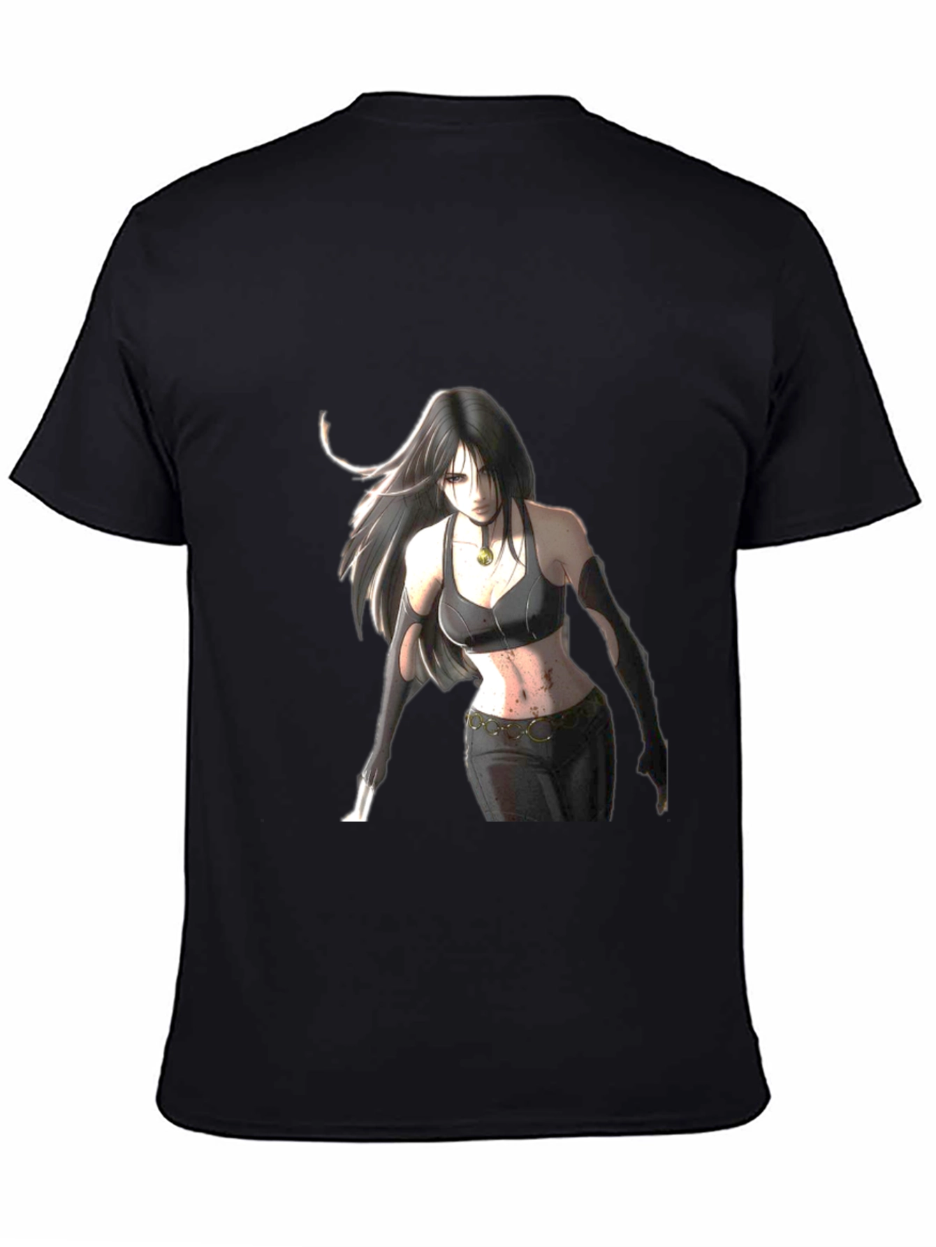 Anime Girl Graphic Black T-Shirt
