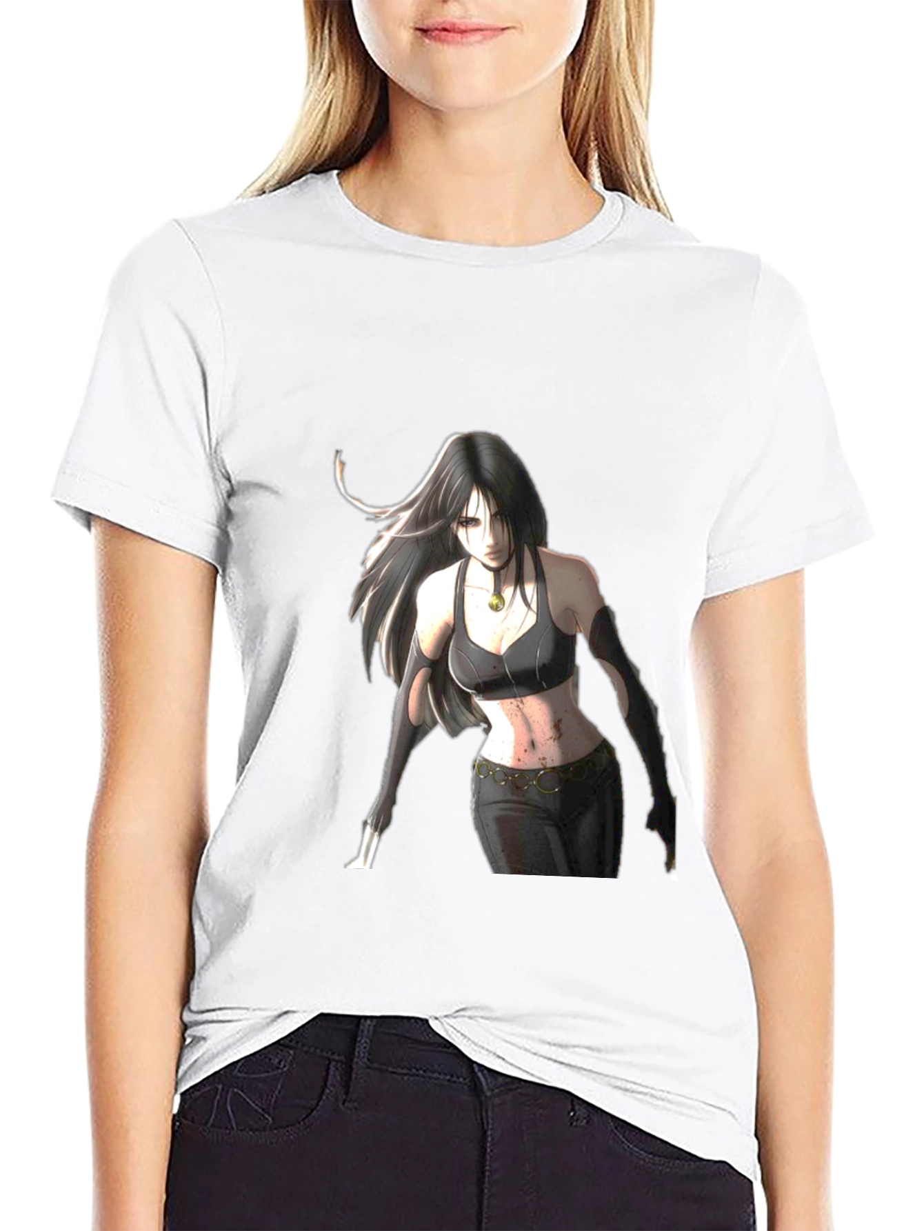 Anime Girl Graphic Black T-Shirt