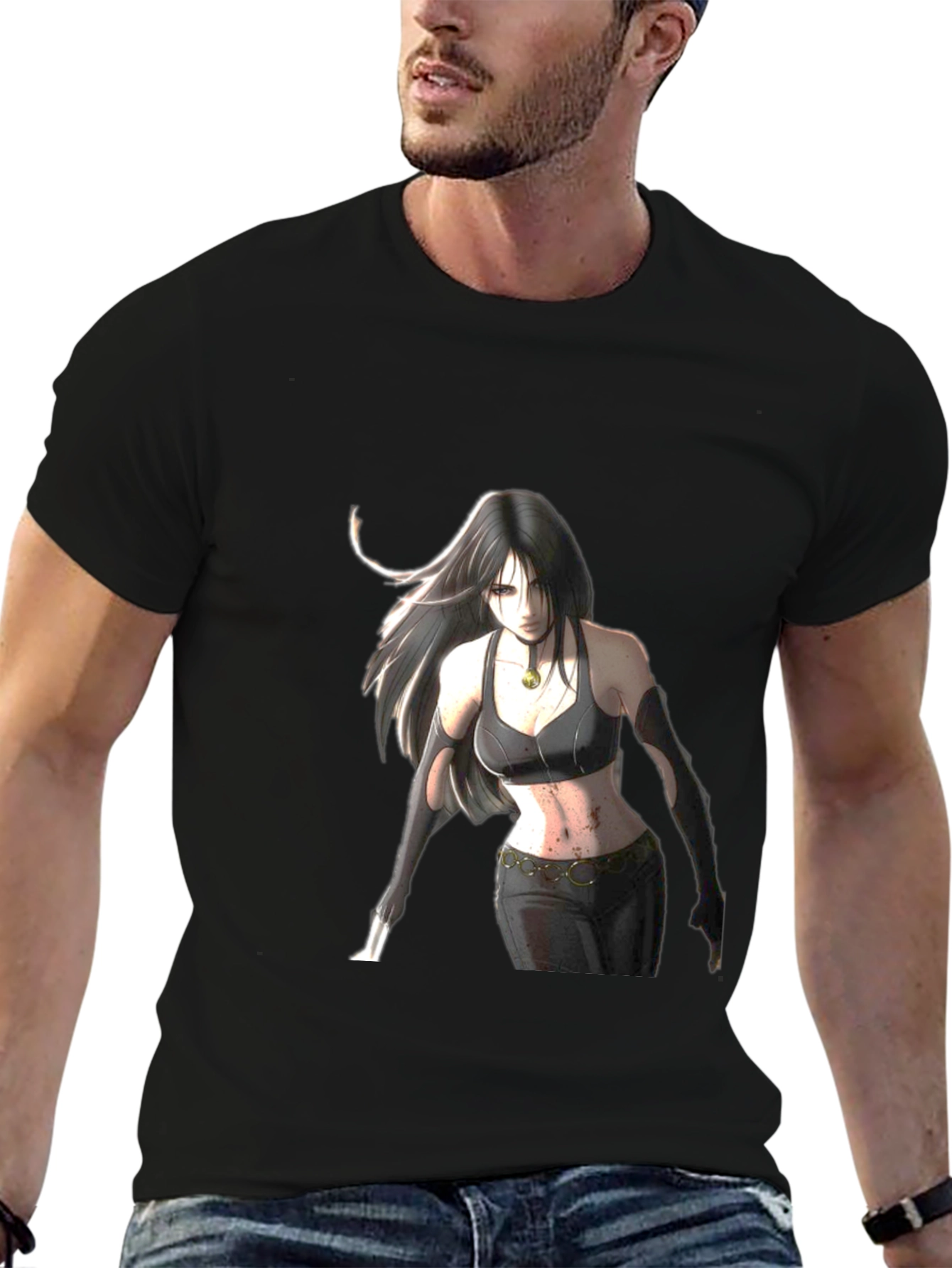 Anime Girl Graphic Black T-Shirt